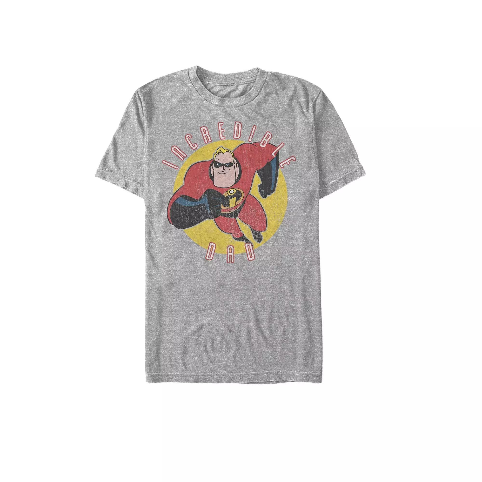 Men's Disney / Pixar's The Incredibles 2 Incredible Dad Jack-Jake Circle Tee, Size: Medium, Red Grey Product Image