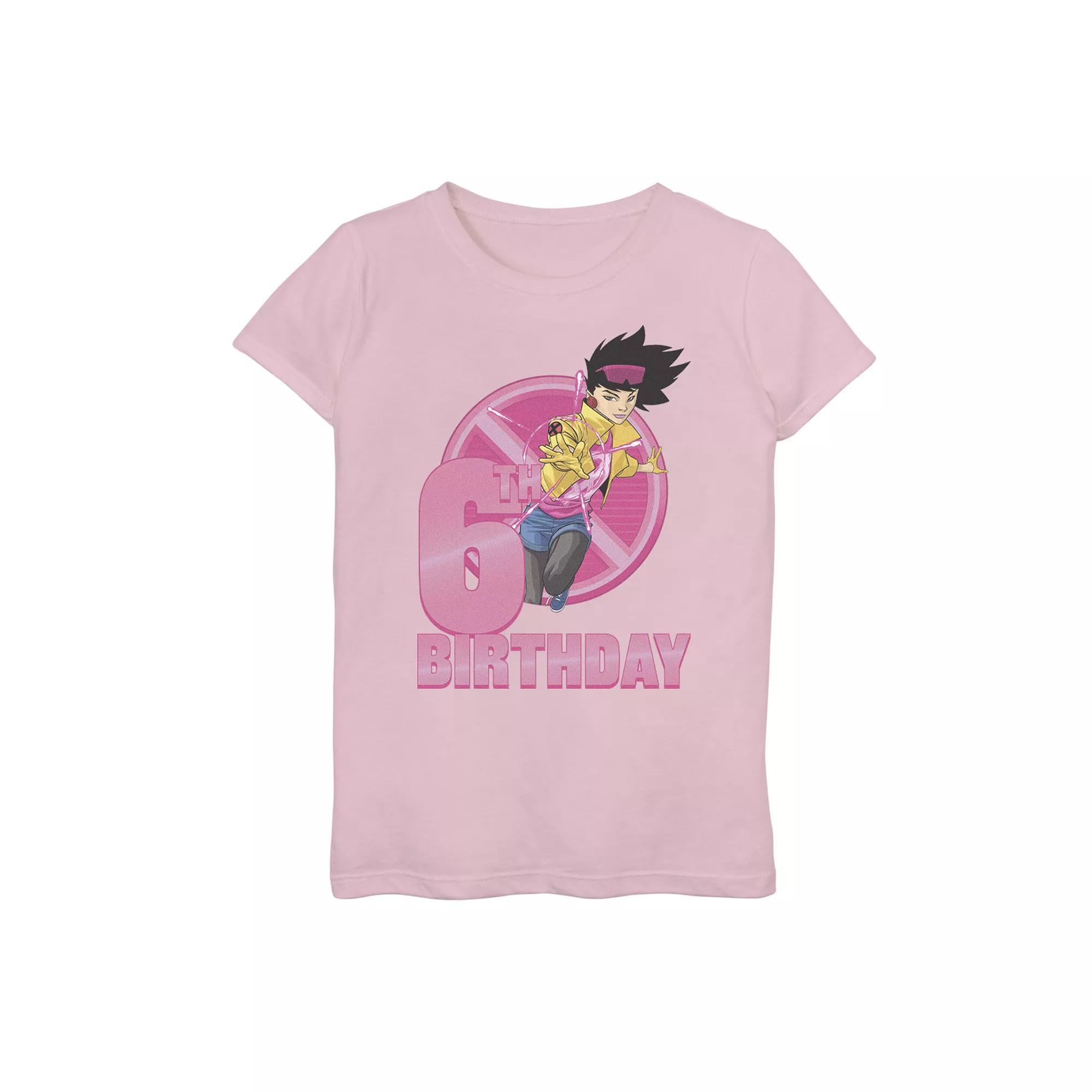 Girls 7-16 Marvel X-Men Jubilee 6th Birthday Badge Graphic Tee, Girl's, Size: Medium, Pink Product Image