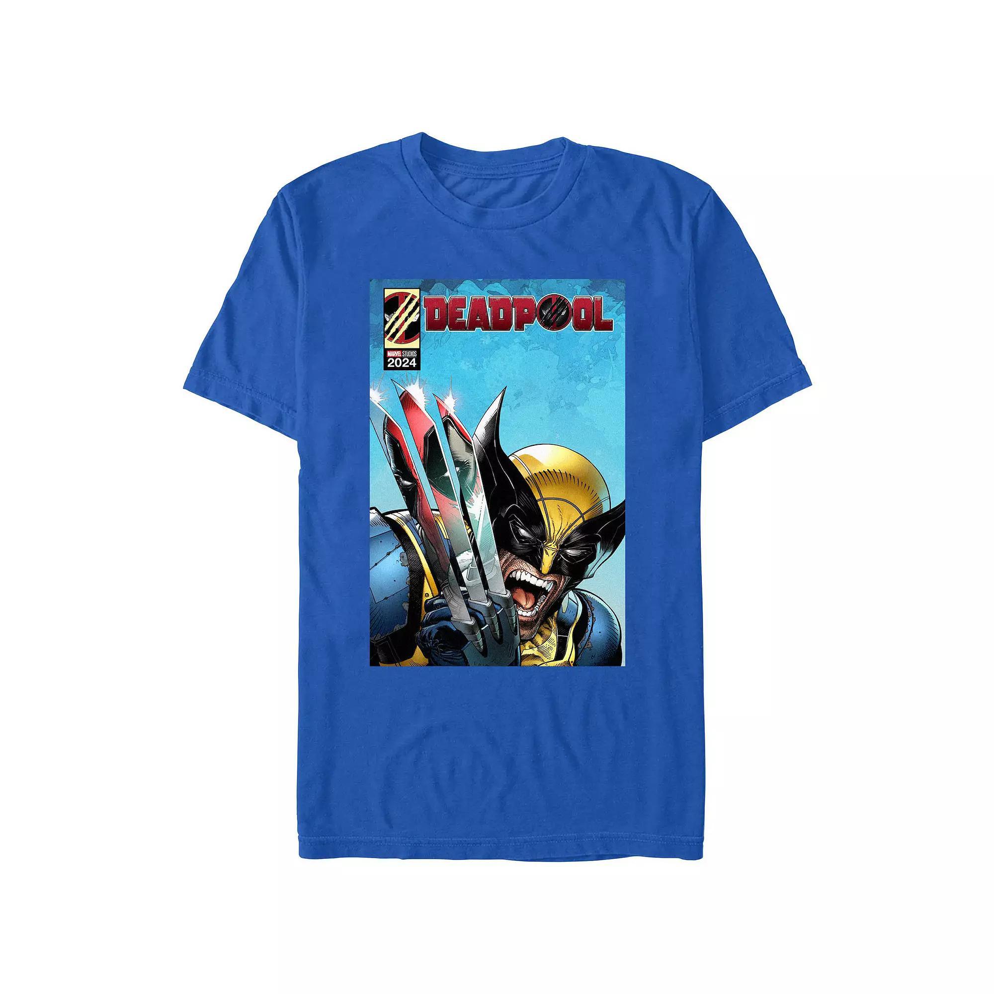 Men's Marvel Deadpool And Wolverine Claws Reflection Graphic Tee, Size: Large, Royal Product Image