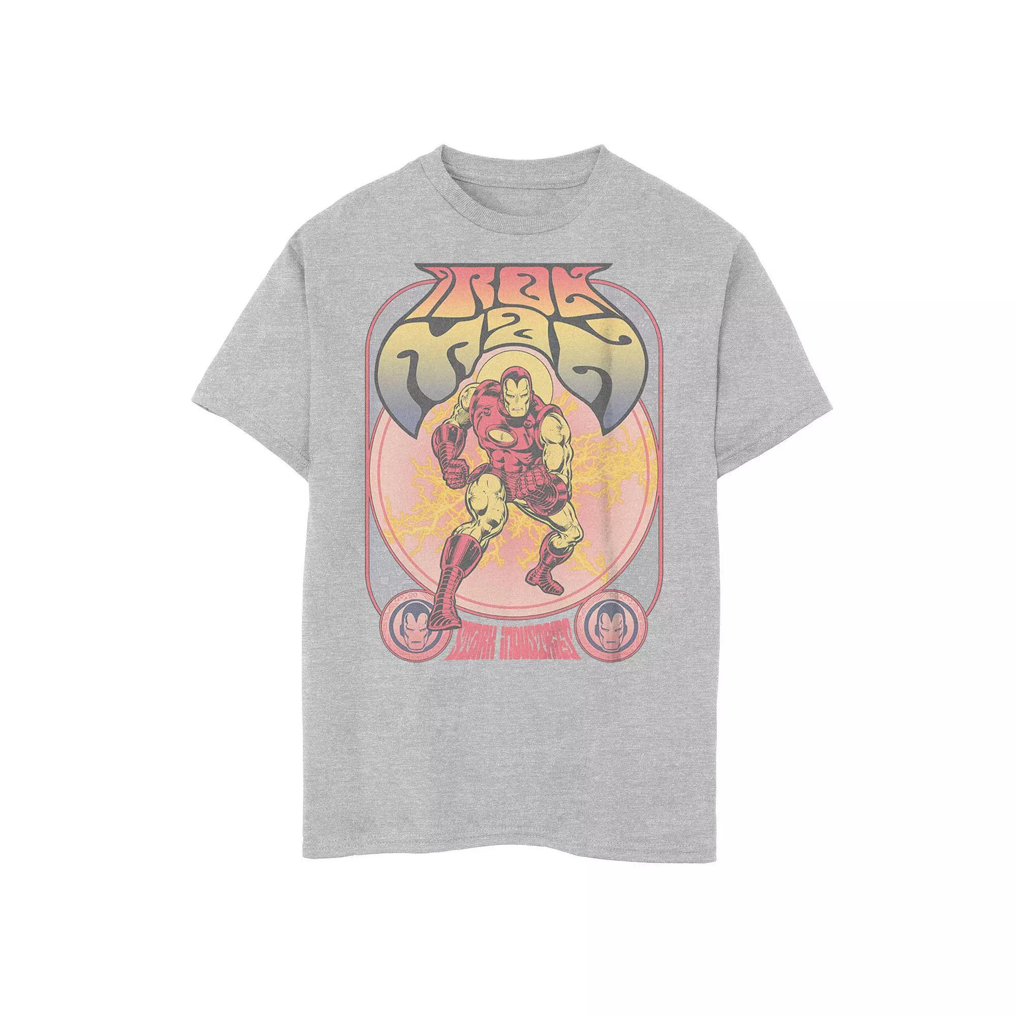 Boys 8-20 Marvel Comics Retro Iron Man Stark Industries Graphic Tee, Boy's, Size: XL, Athletic Grey Product Image