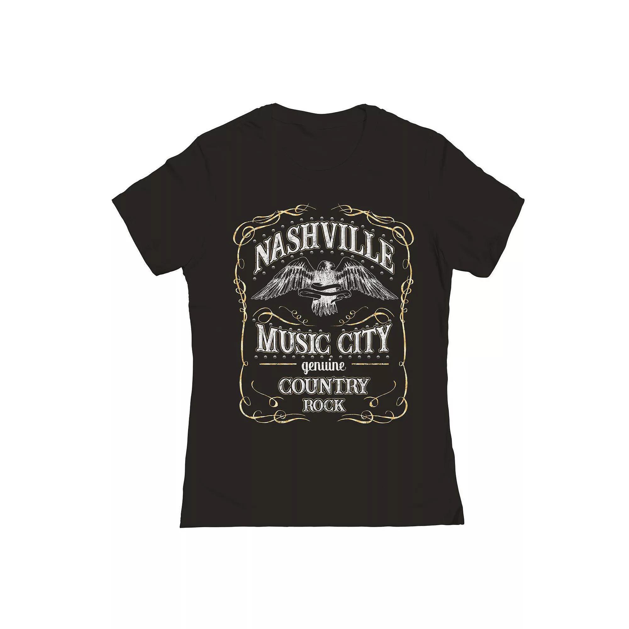 Junior's Nashville Music City Graphic Tee, Women's, Size: Large, Black Product Image