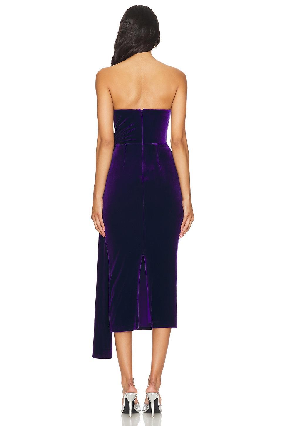 Strapless Twisted Velvet Midi Dress Alex Perry Product Image