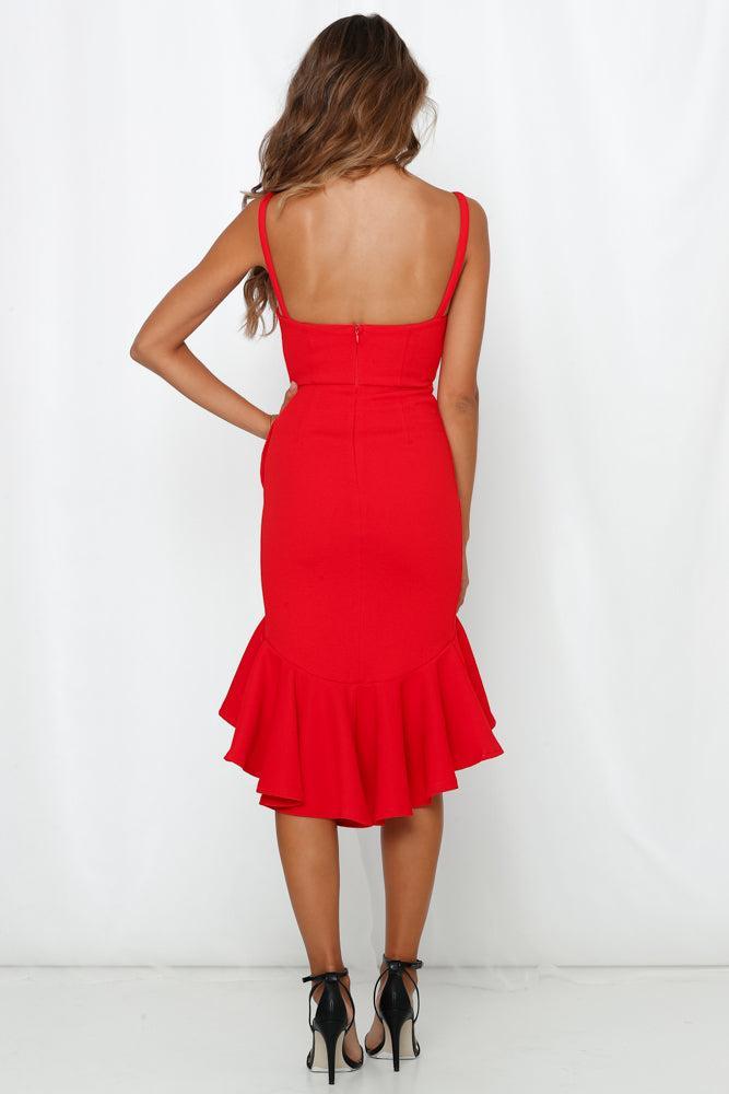 Hard To Be Cool Midi Dress Red Product Image