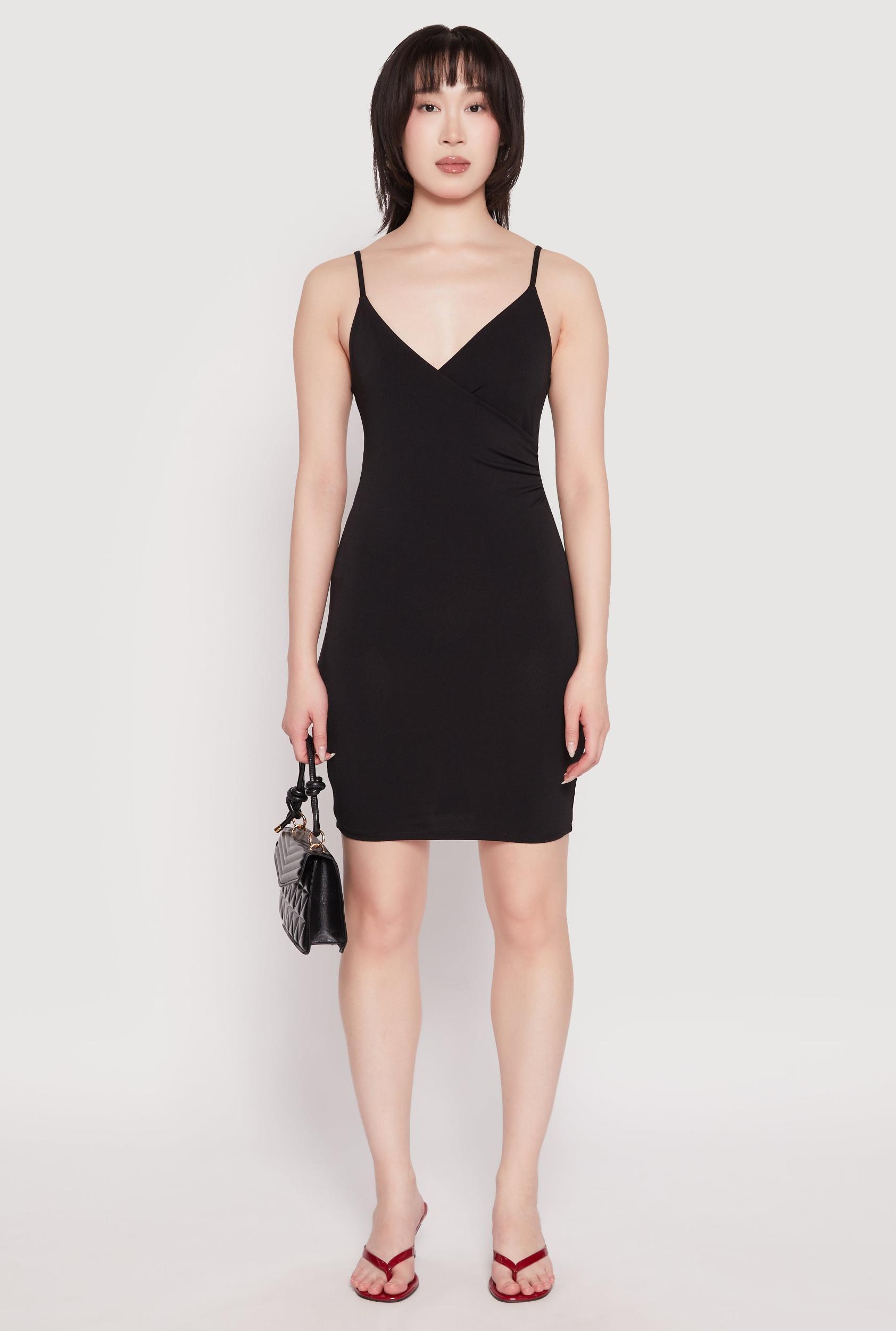Womens Crepe Knit Cami Wrap Dress Product Image