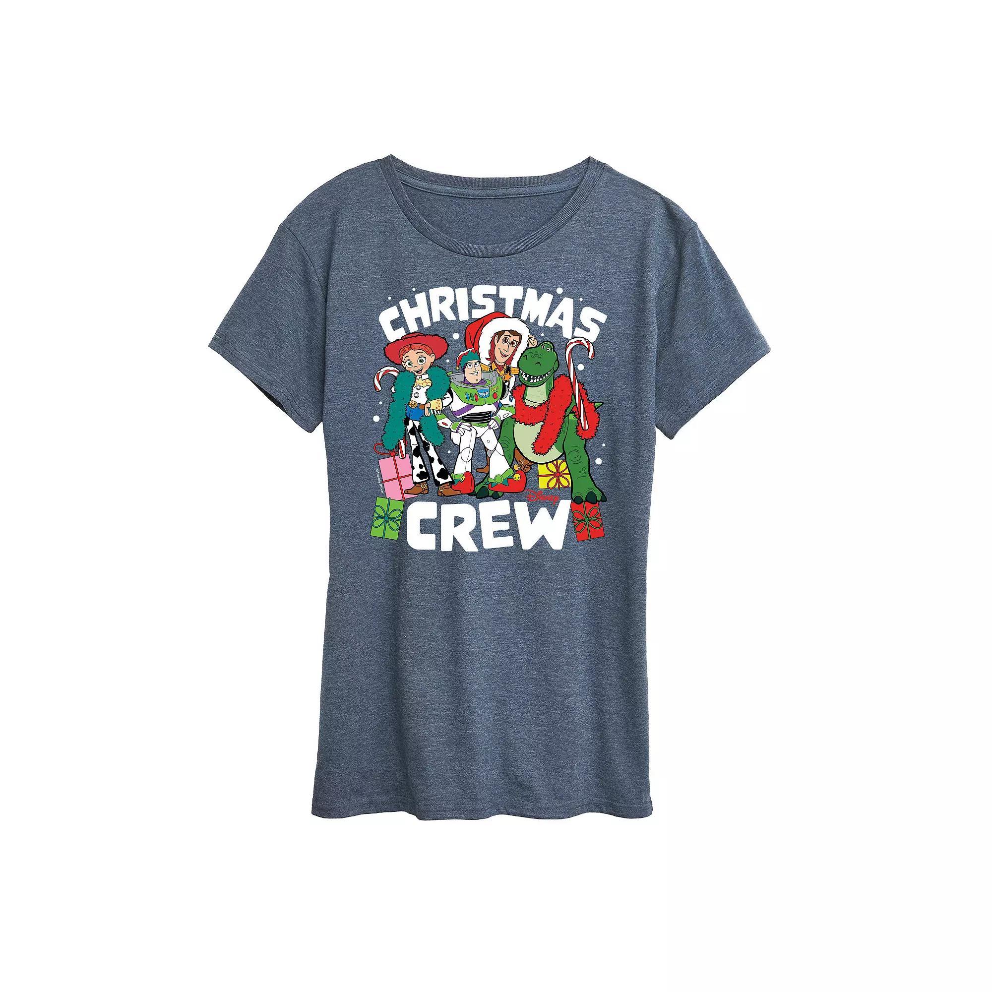 Disney / Pixar's Toy Story Women's Christmas Crew Graphic Tee, Girl's, Size: Large, Grey Blue Product Image