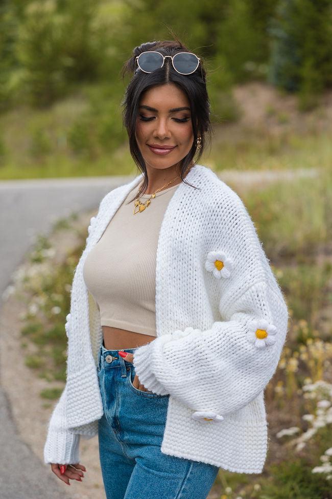 The Way I Feel Ivory Floral Applique Cardigan FINAL SALE Product Image
