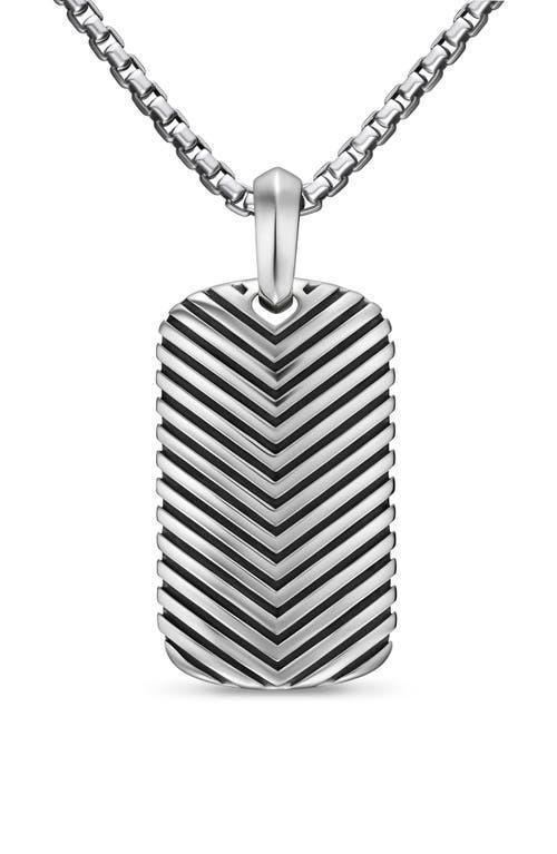 Mens Chevron Tag Enhancer in Silver, 34mm Product Image