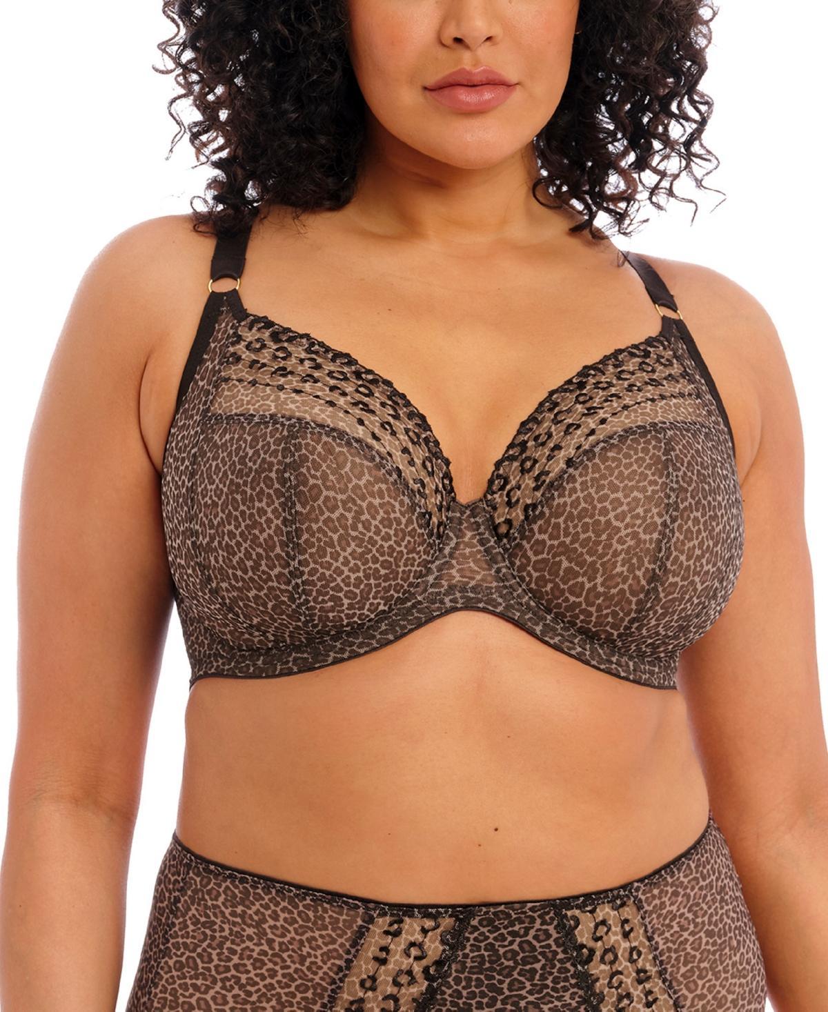 Elomi Plus Size Matilda Embroidered Sheer Plunging Convertible U-Back to Racerback Contour Wire Full Product Image