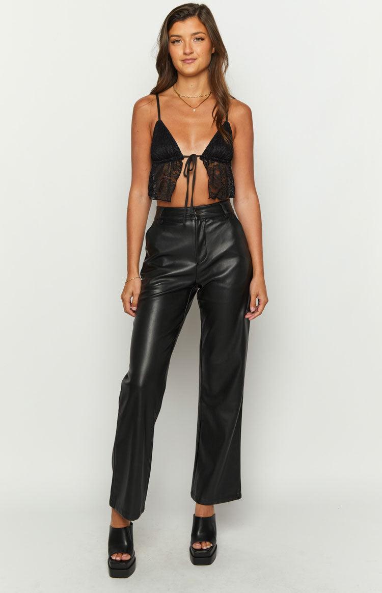 Alexia Black Lace Tie Up Top Product Image