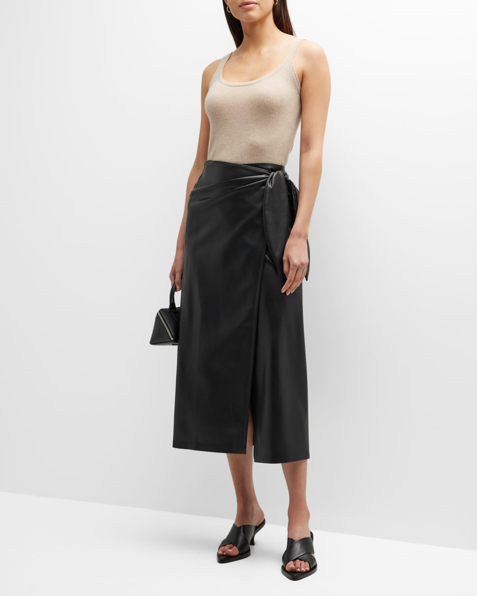 Amas Faux Leather Midi Skirt Product Image