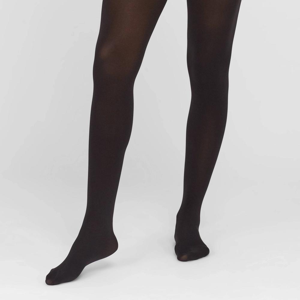 ASSETS by SPANX Women's High-Waist Shaping Tights - Black 1: Opaque Control Top Hosiery, Tummy & Thigh Slimming, Knit Fabric Product Image