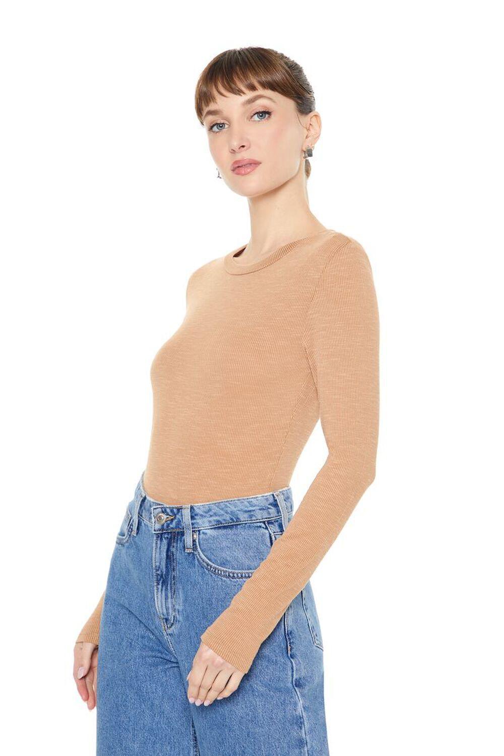 Ribbed Long-Sleeve Bodysuit | Forever 21 Product Image