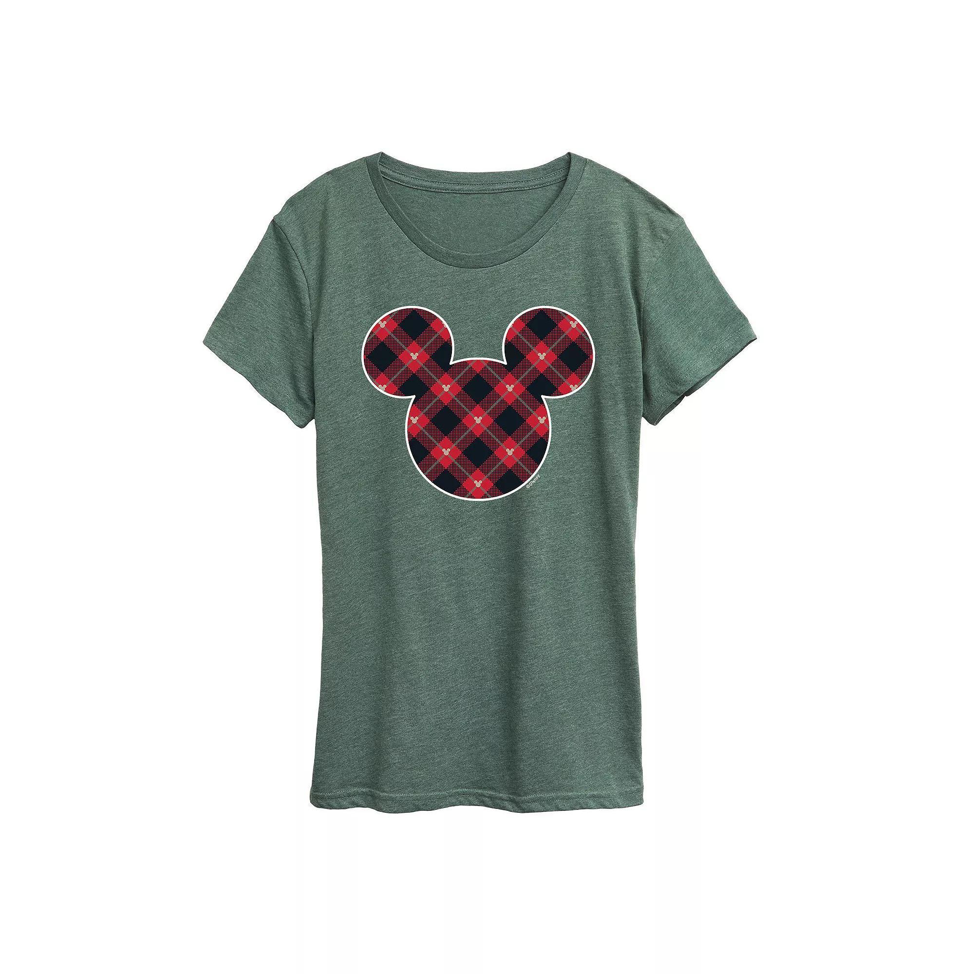 Disneys Mickey Mouse And Minnie Mouse Womens Christmas Ice Skating Graphic Tee., Girls Product Image