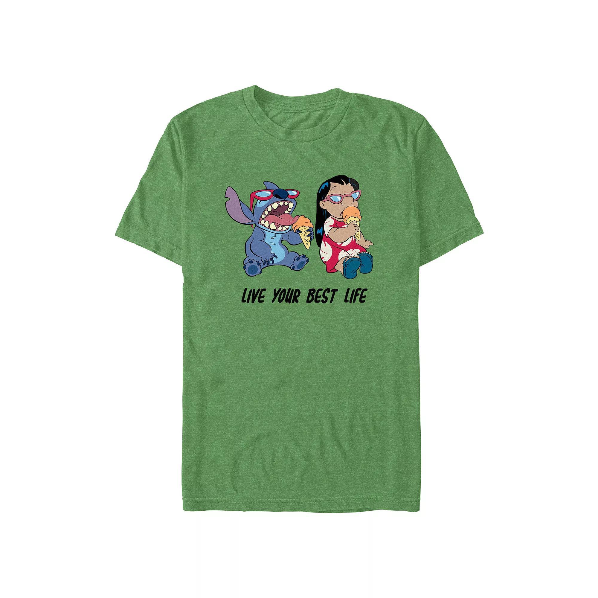 Disney's Lilo & Stitch Live Your Best Life Men's Graphic Tee, Size: Medium, Kelly Grey Product Image