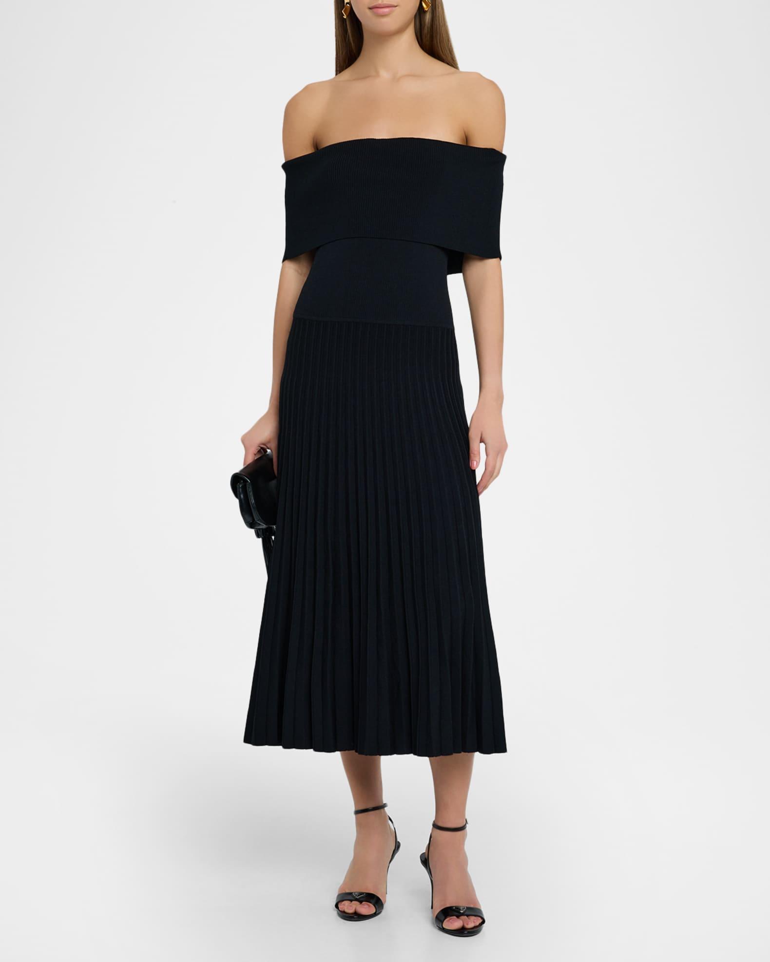 The Persephone Off-Shoulder Knit Midi Dress Product Image