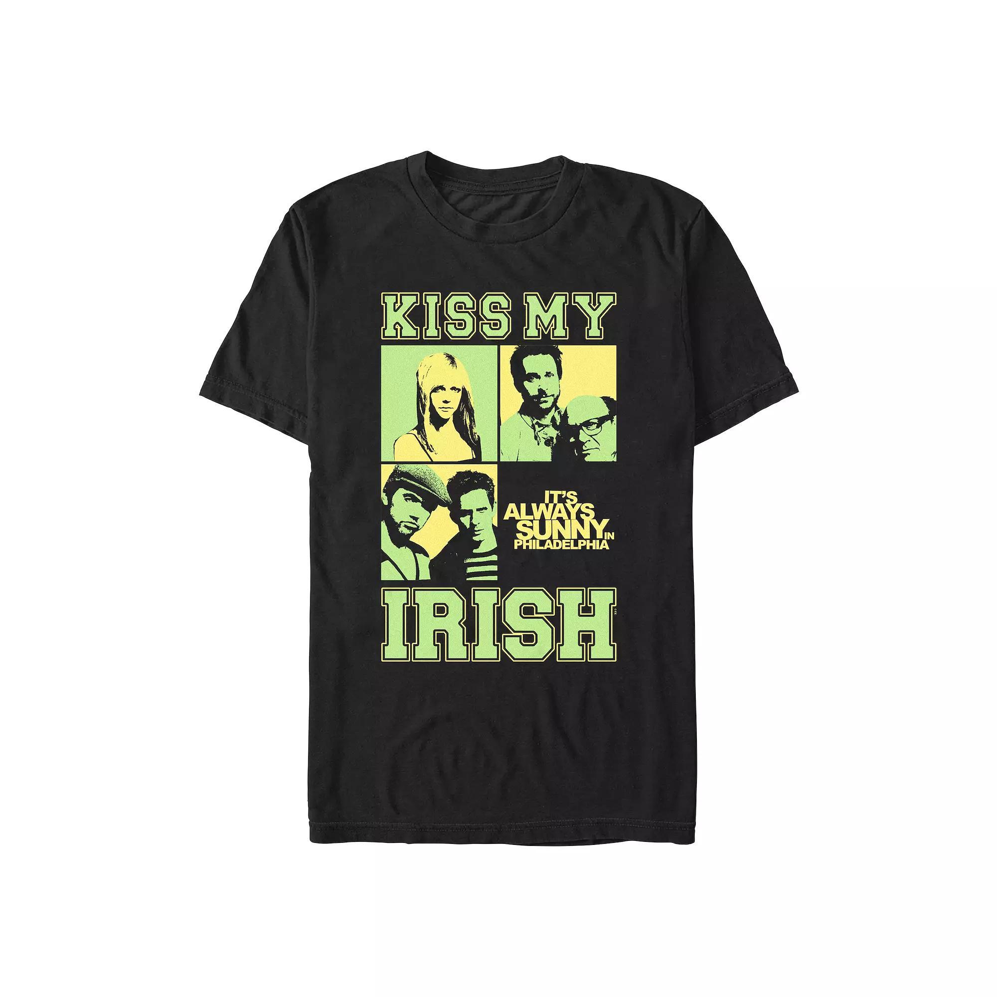 Men's It's Always Sunny In Philadelphia Kiss My Irish Graphic Tee, Size: XXL, Black Product Image