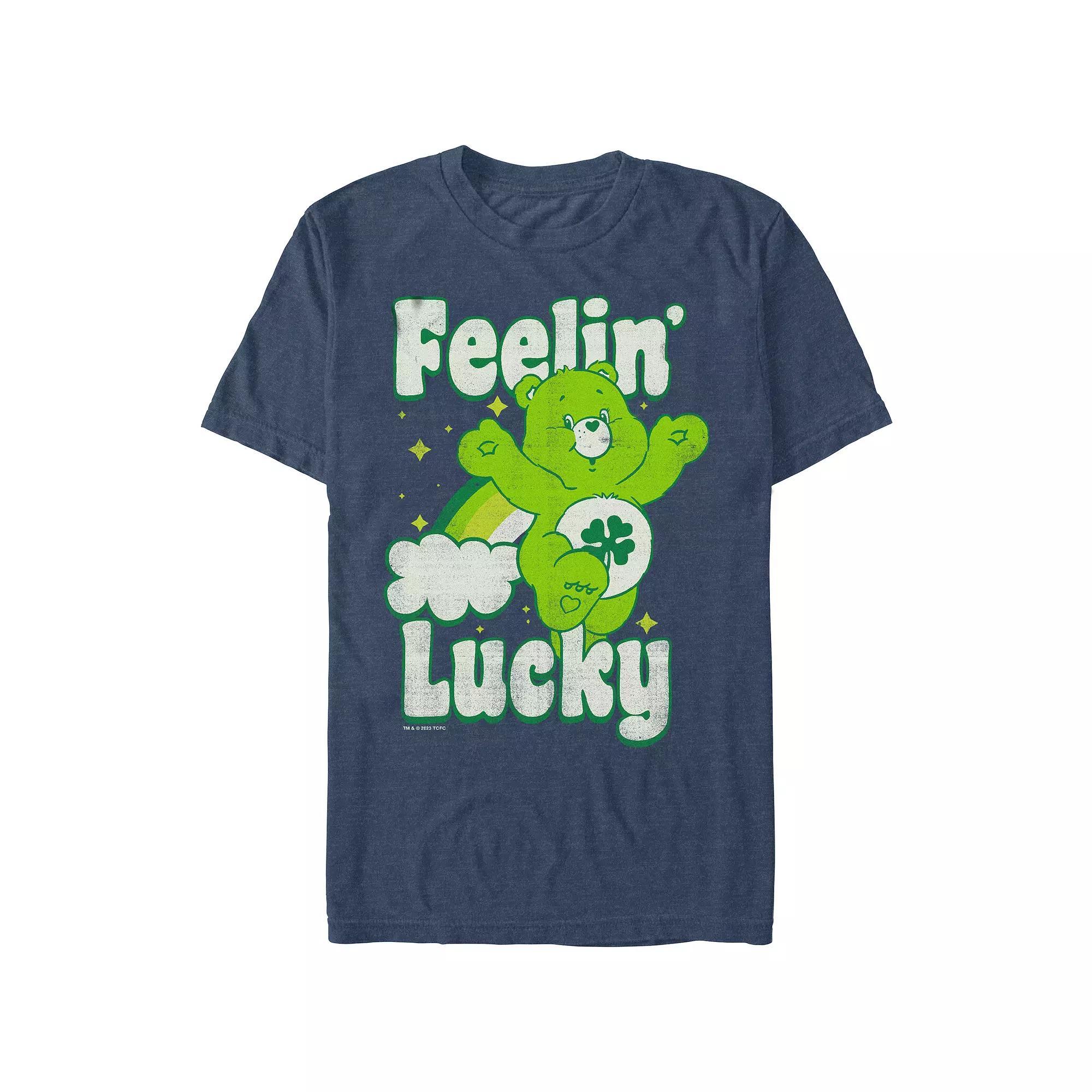 Men's Care Bears Feelin' Lucky Graphic Tee, Size: Medium, Navy Grey Product Image