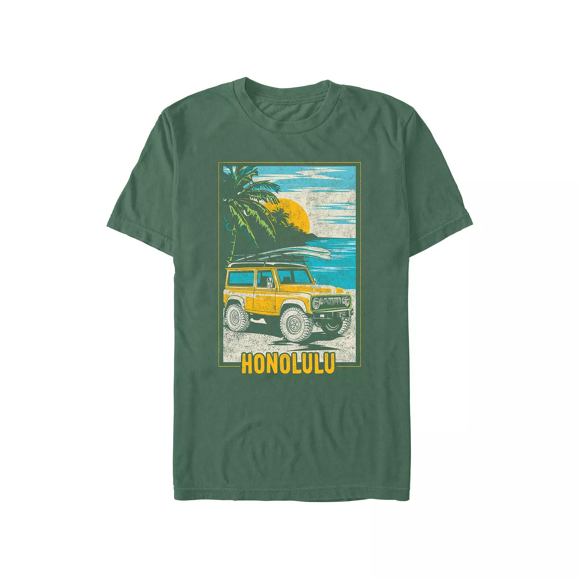 Men's Comfort Colors® Honolulu Car By The Sea Graphic Tee, Size: XL, Light Green Product Image