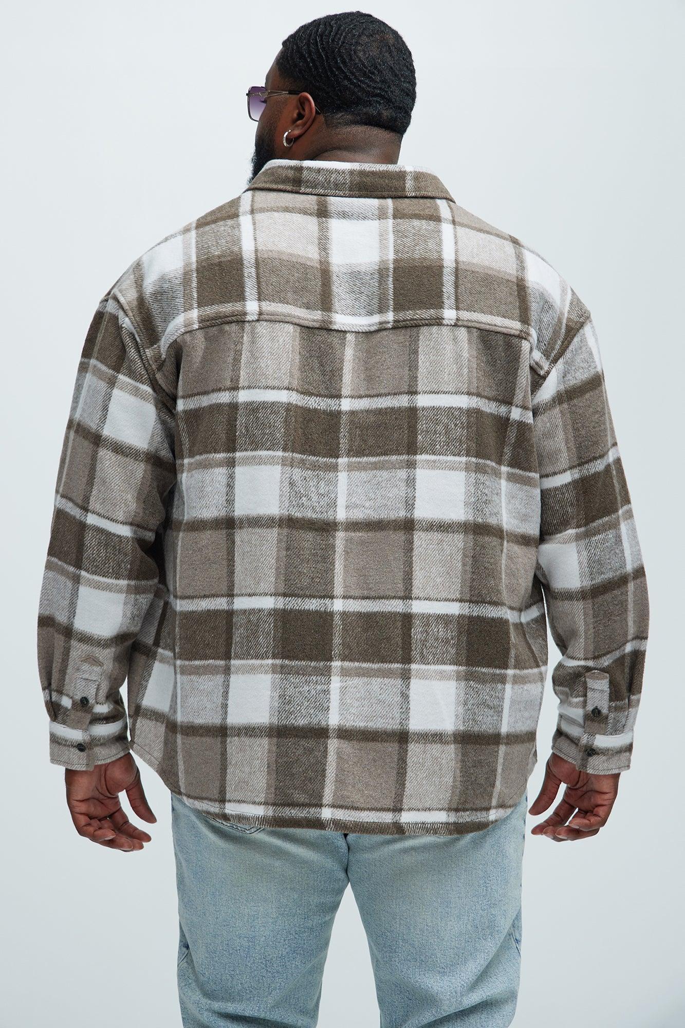 Wanted Plaid Shacket - Brown Product Image