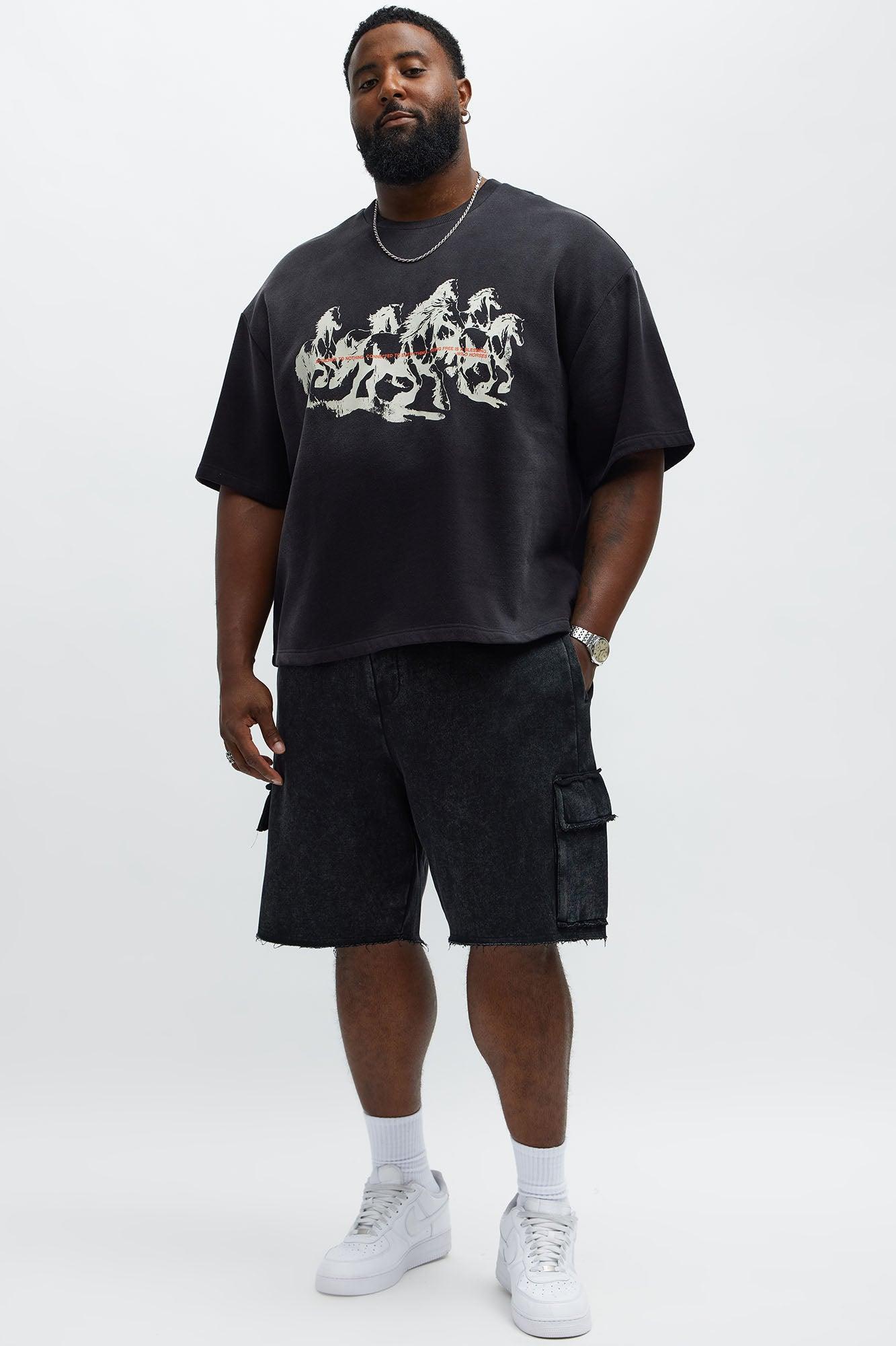 Cargo Baggy Sweatshort - Black Product Image