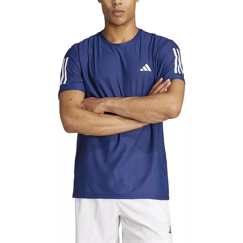 Men's adidas Own The Run Short Sleeve Tee, Size: Medium, Dark Blue Product Image