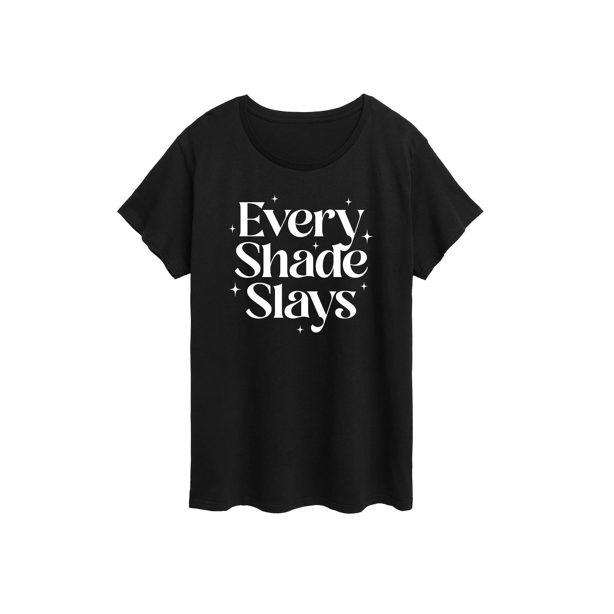 Plus Every Shade Slays Graphic Tee, Womens Grey Green Product Image