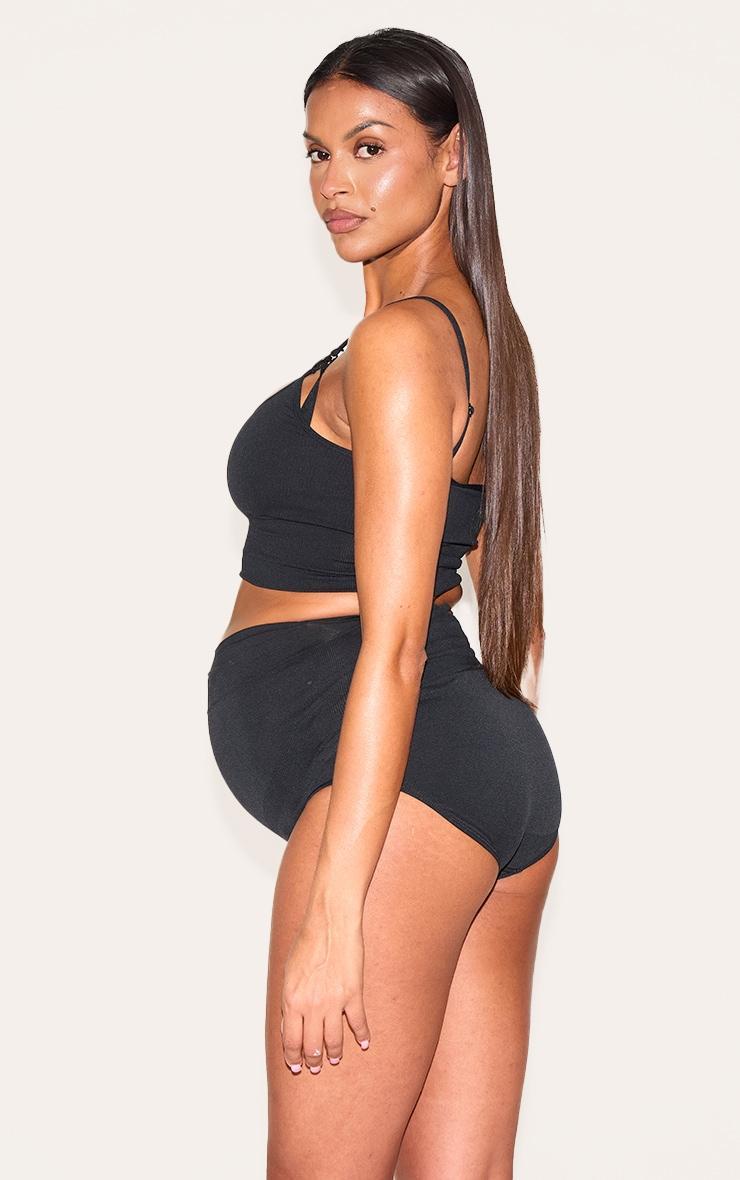 Maternity Black Bump Support Seamless Panties Product Image