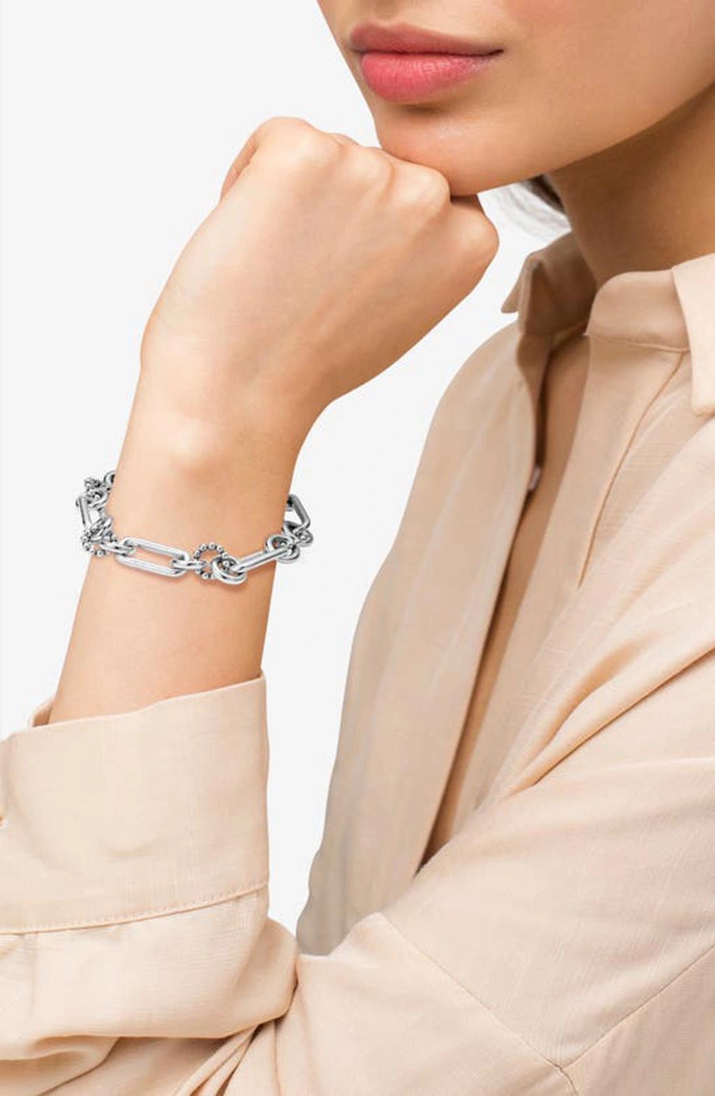 LAGOS Signature Caviar Link Bracelet In Silver Product Image