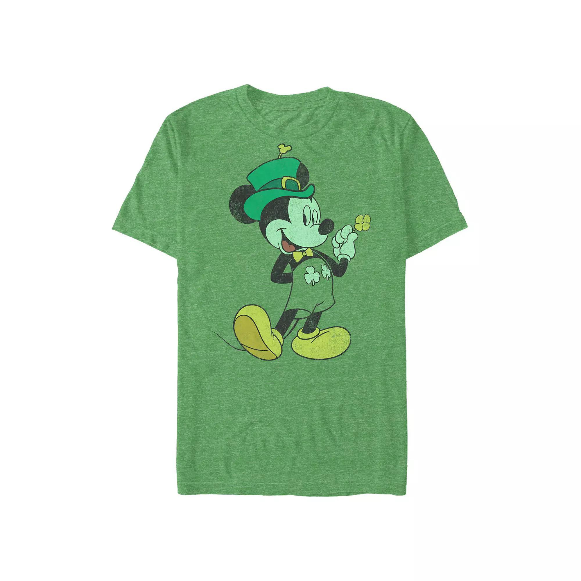 Disney's Mickey Mouse Lucky Mickey Big & Tall Graphic Tee, Men's, Size: 3XL Tall, Kelly Grey Product Image