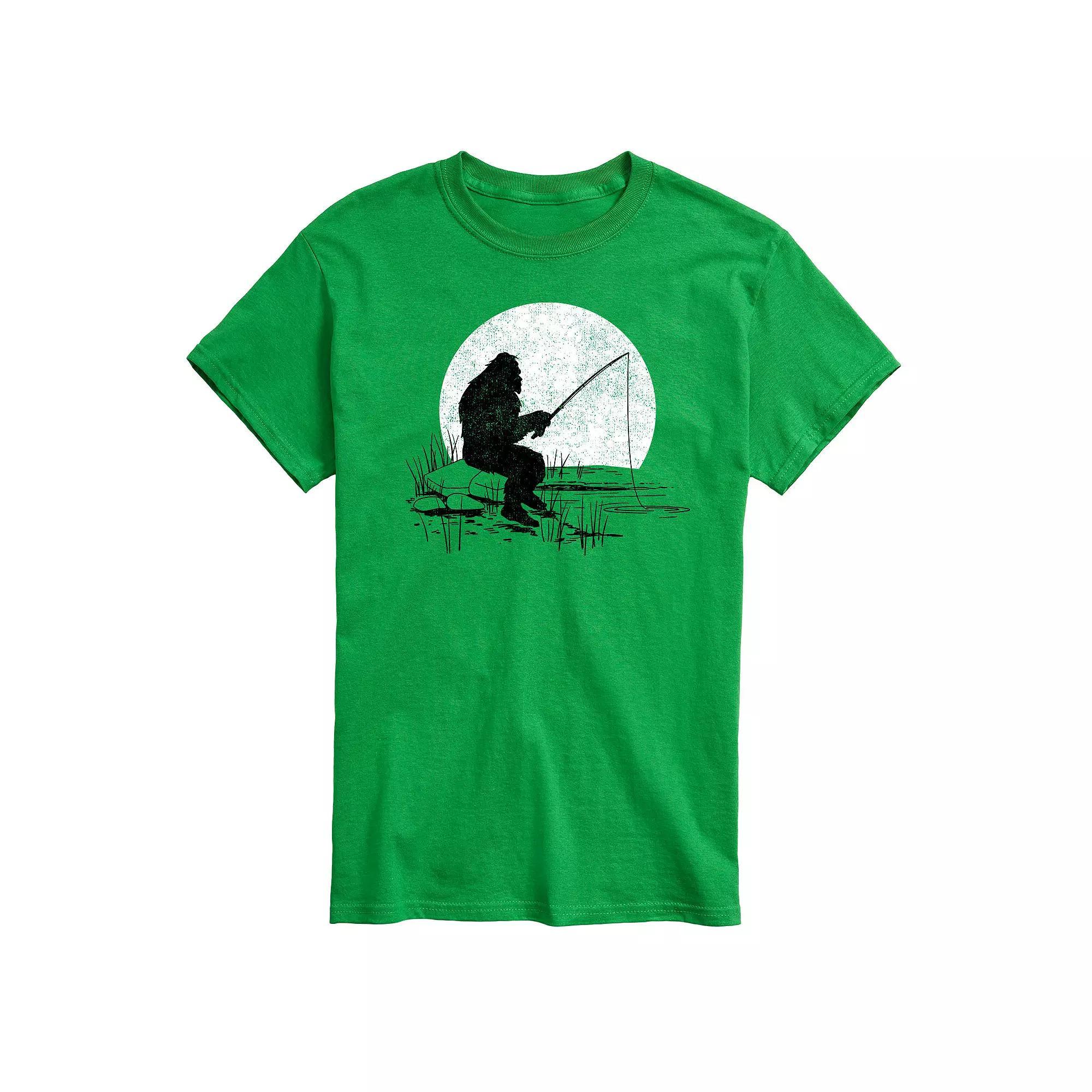 Big & Tall Sasquatch Fishing Graphic Tee, Mens Product Image
