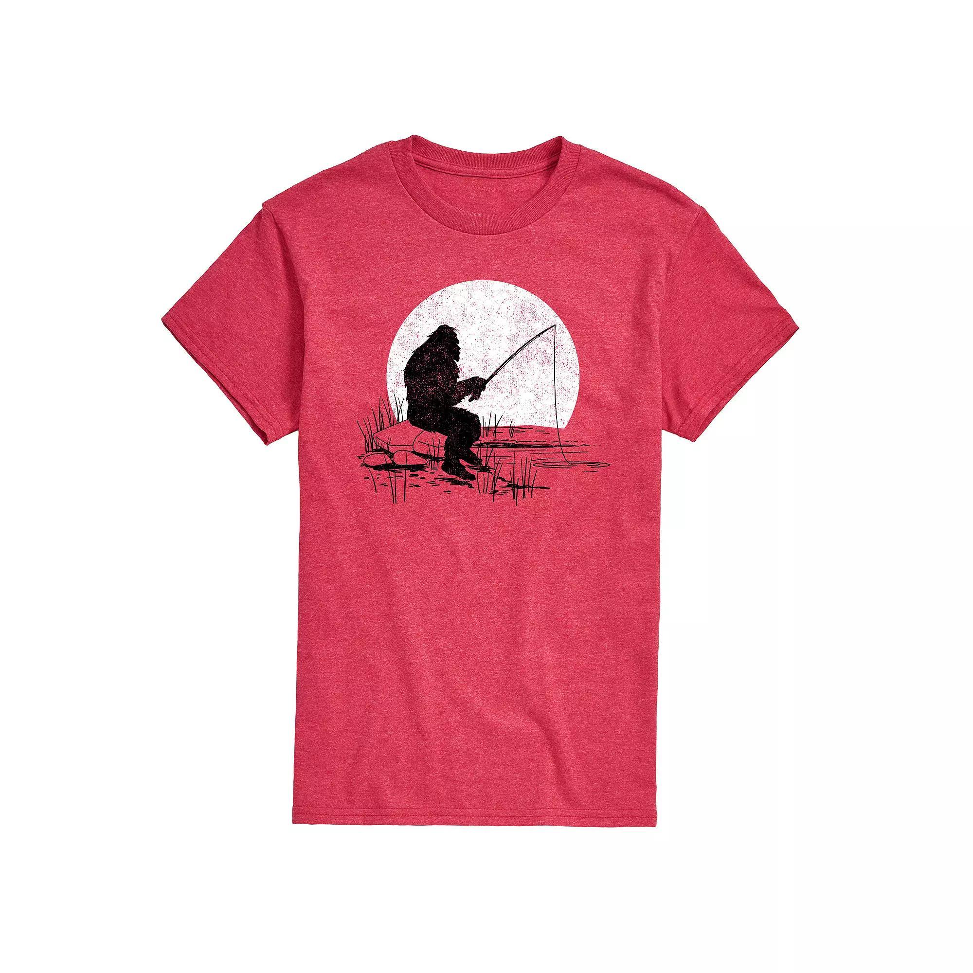 Big & Tall Sasquatch Fishing Graphic Tee, Mens Product Image