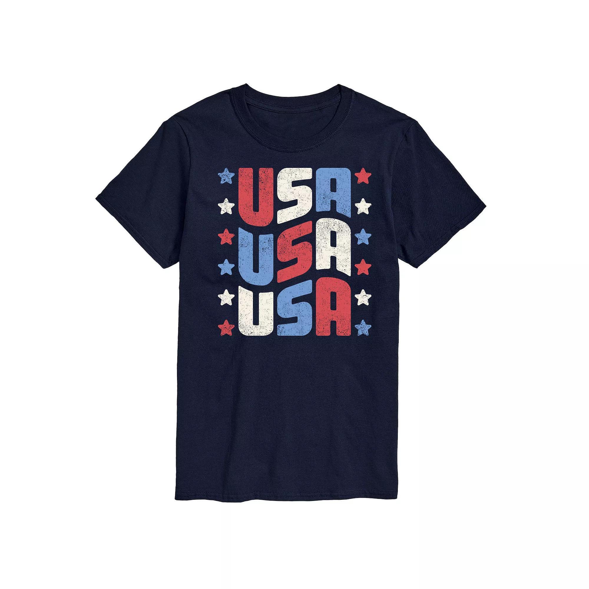 Men's USA Stacked Graphic Tee., Size: XXL, Black Product Image