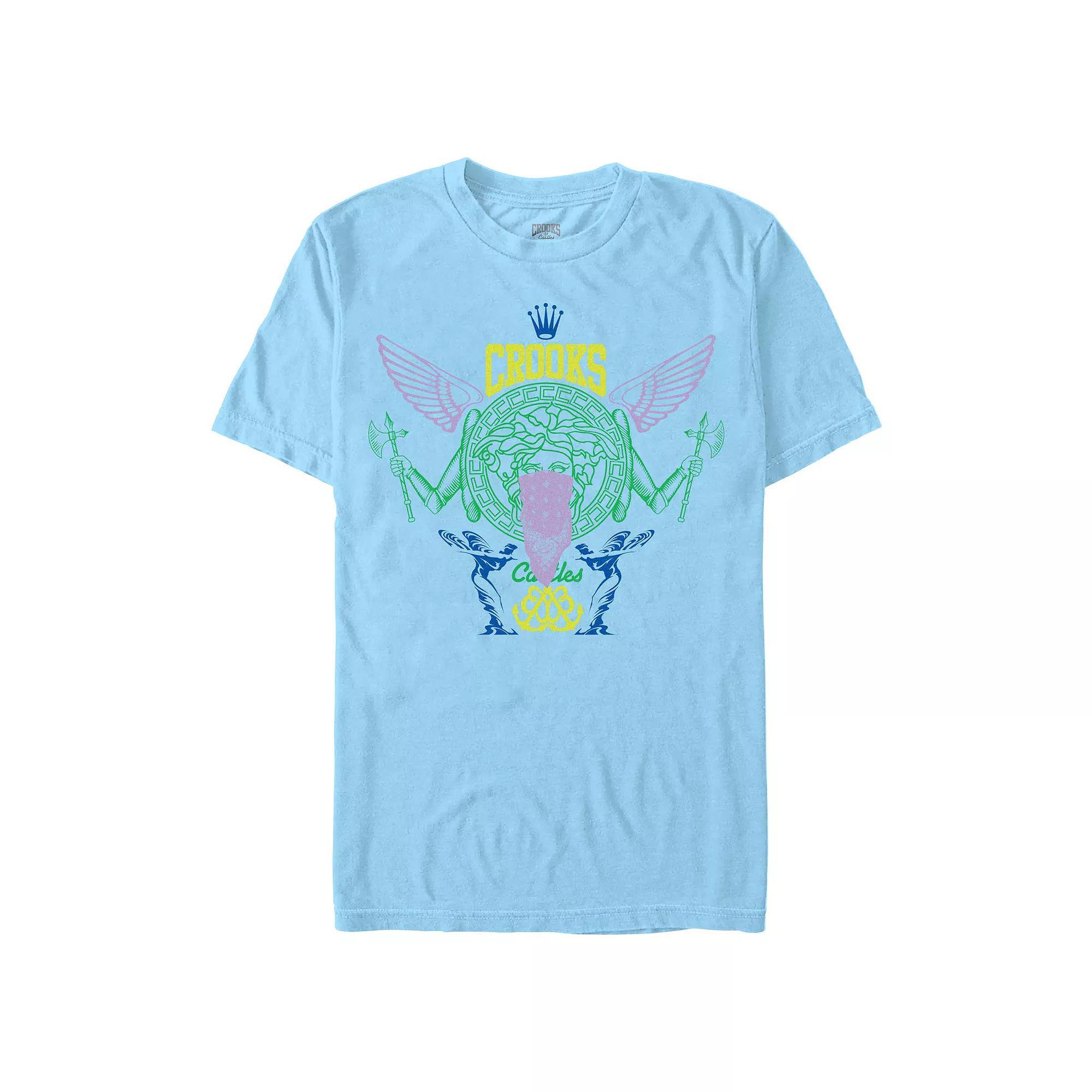 Men's Crooks And Castle The Medusa Bandit Crest Graphic Tee, Size: Small, Light Blue Product Image
