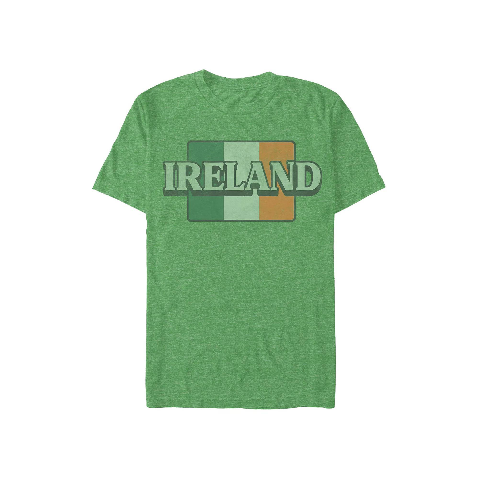 Big & Tall Ireland Flag With Name Graphic Tee, Men's, Size: XL Tall, Kelly Grey Product Image