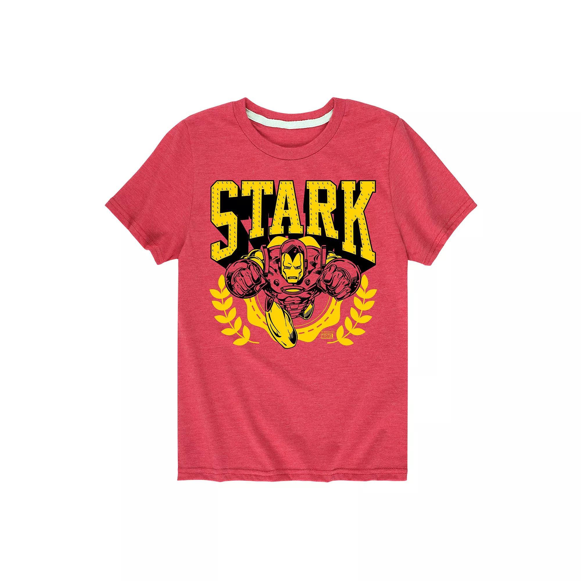 Boys 8-20 Marvel Iron Man Stark Collegiate Graphic Tee, Boys Grey Red Product Image