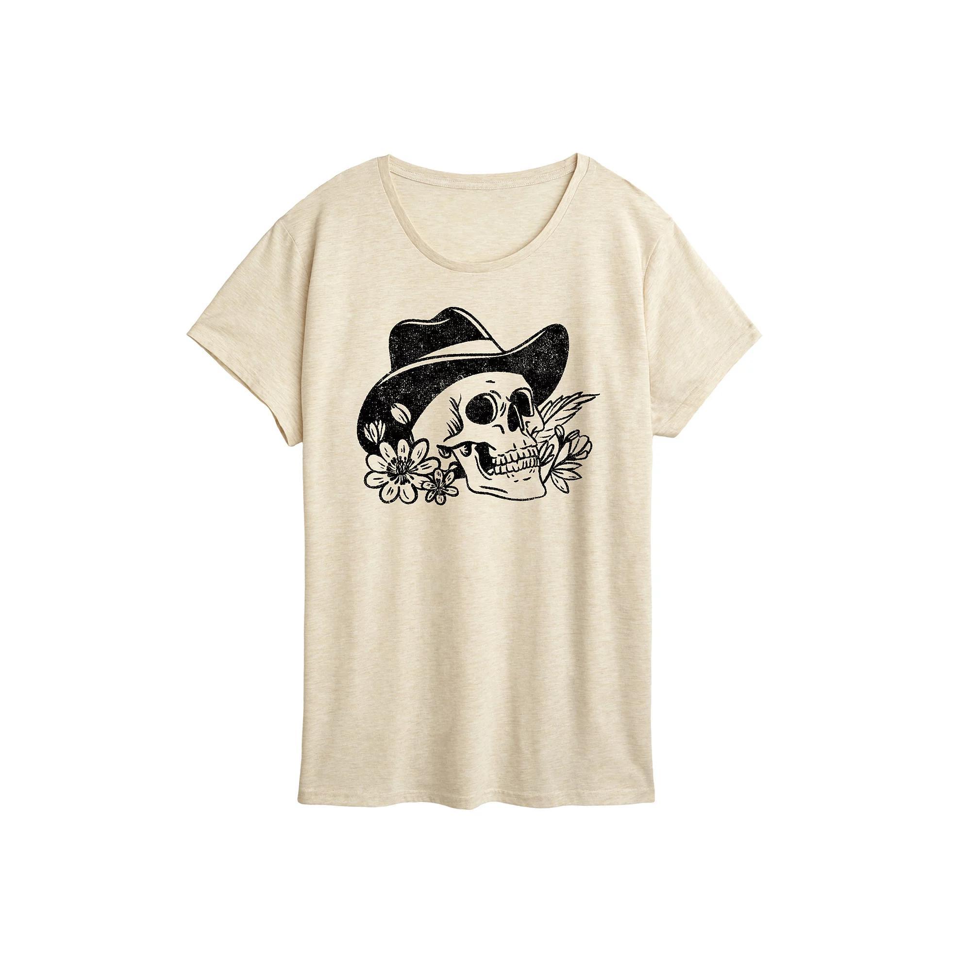 Womens Cowboy Skull Tee Graphic Tee Product Image