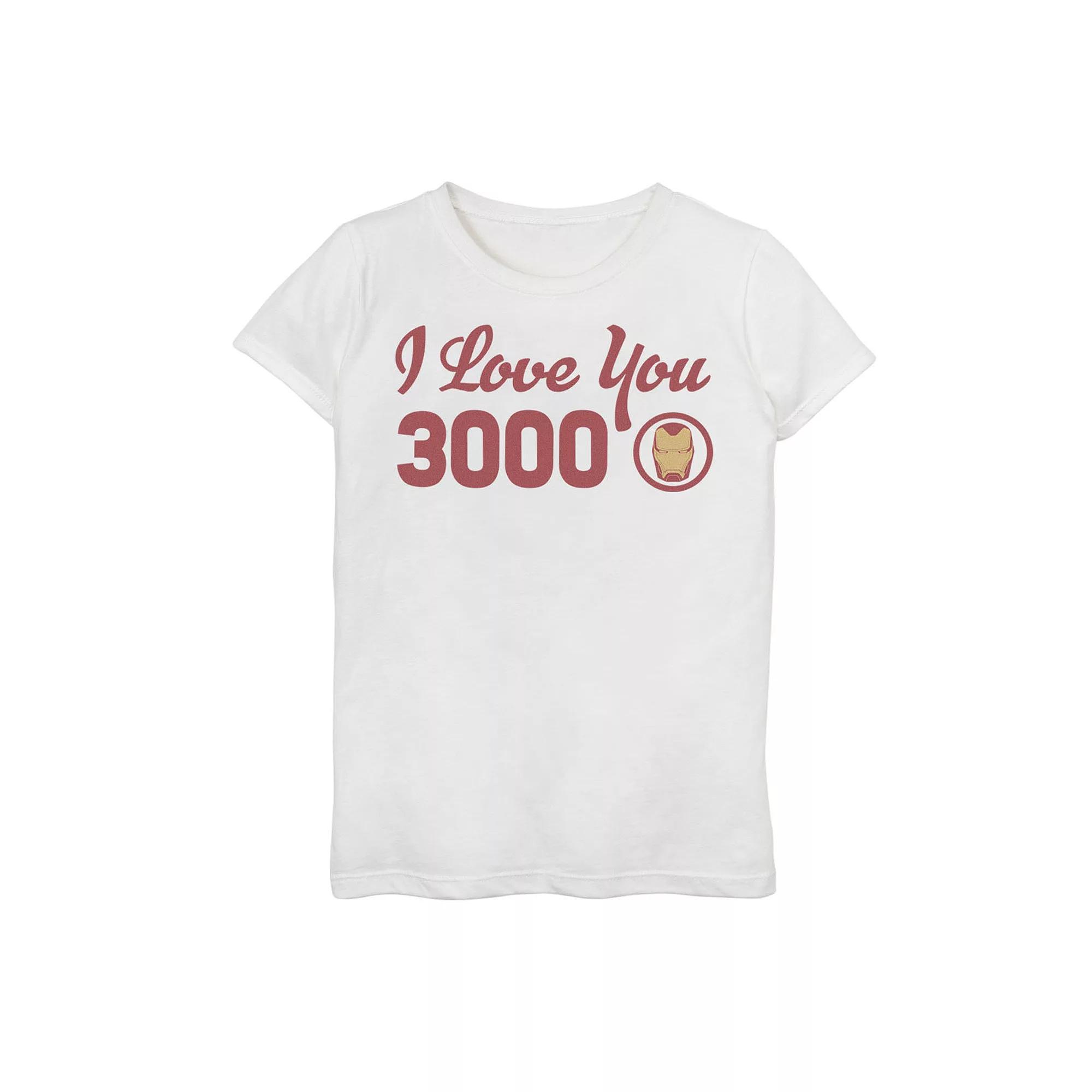 Girls 7-16 Marvel Avengers Endgame Iron Man "I Love You 3000" Tee, Girl's, Size: Small, White Product Image