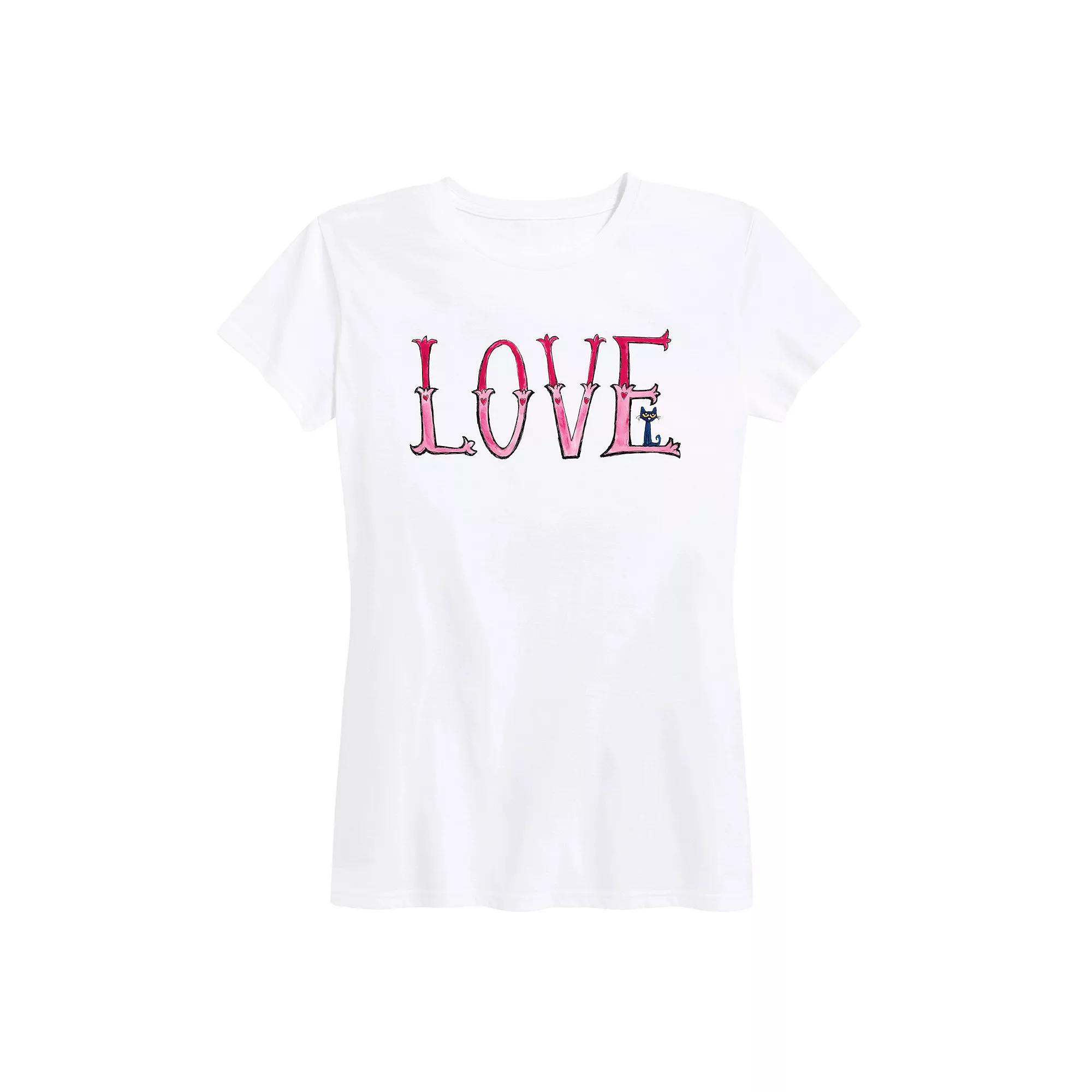 Womens Pete The Cat Big Love Graphic Tee Product Image