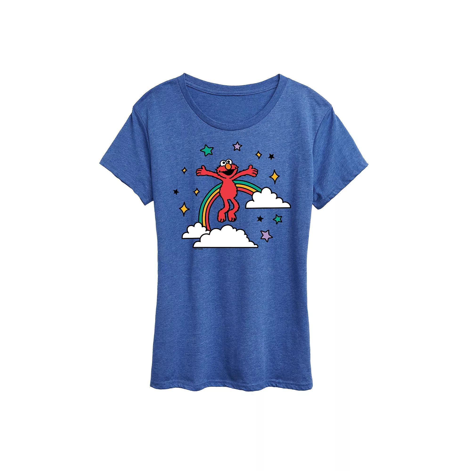 Womens Sesame Street Elmo Rainbow Graphic Tee, Girls Grey Gray Product Image