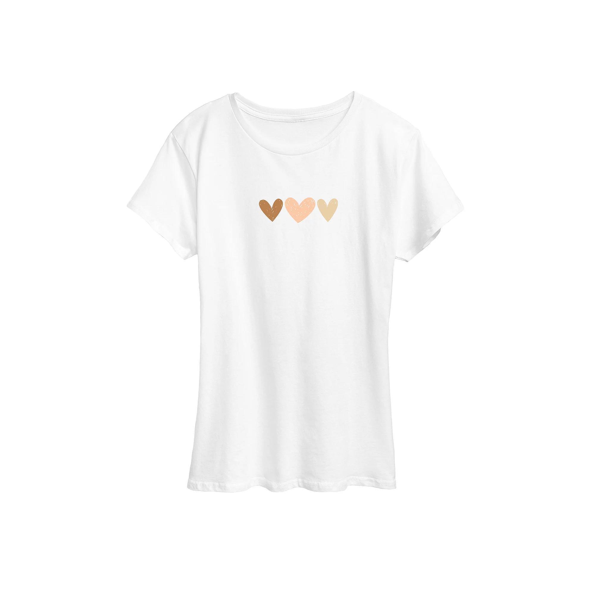 Plus Sketchy Hearts Graphic Tee, Womens Product Image