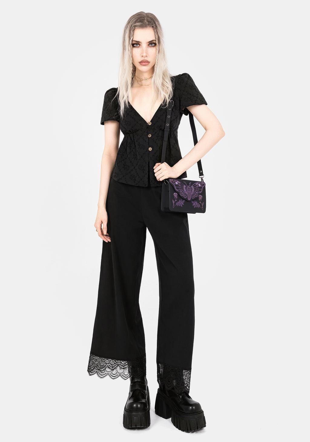 Polgara Floral Jacquard Peplum Top Product Image