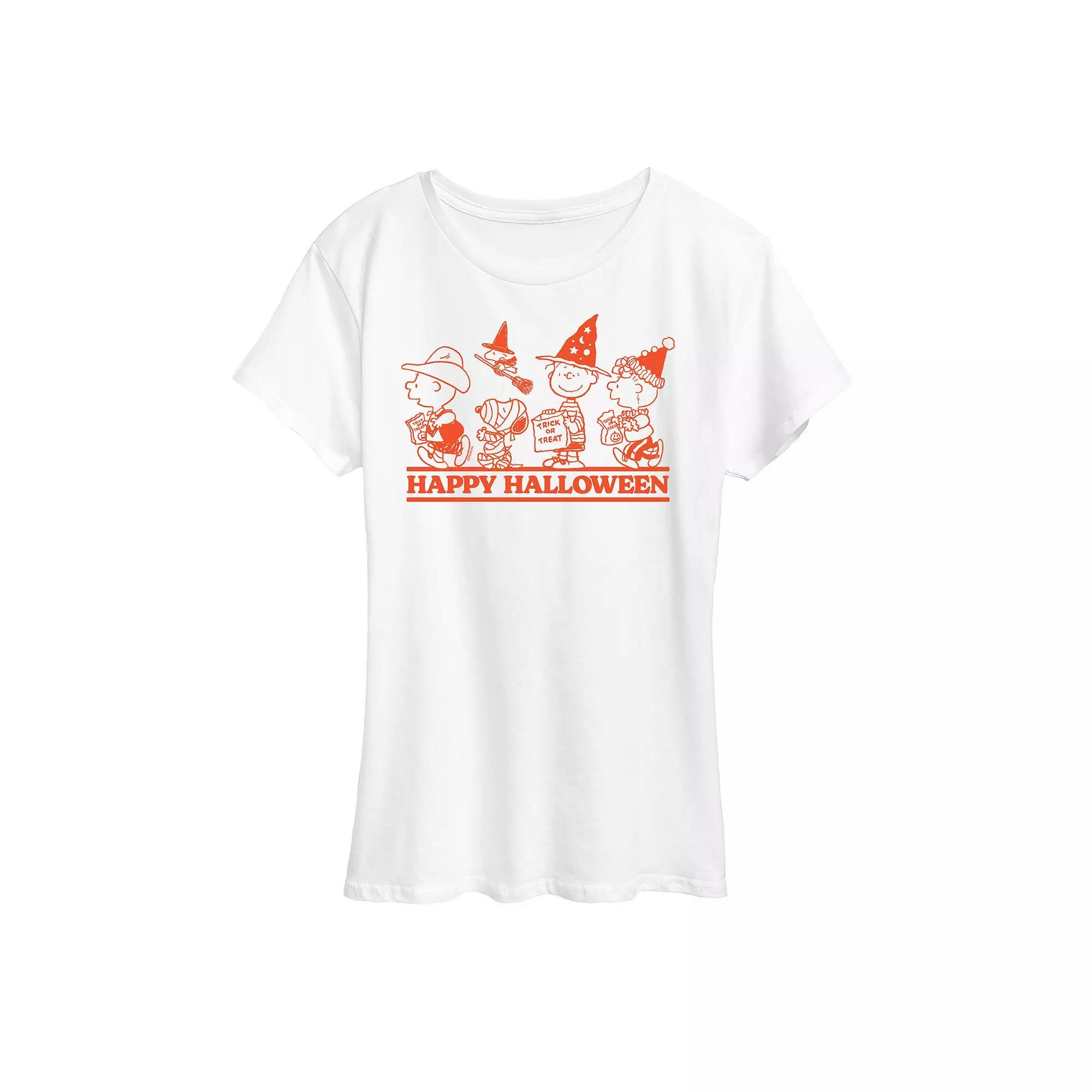Women's Peanuts Happy Halloween Graphic Tee, Size: XL, White Product Image