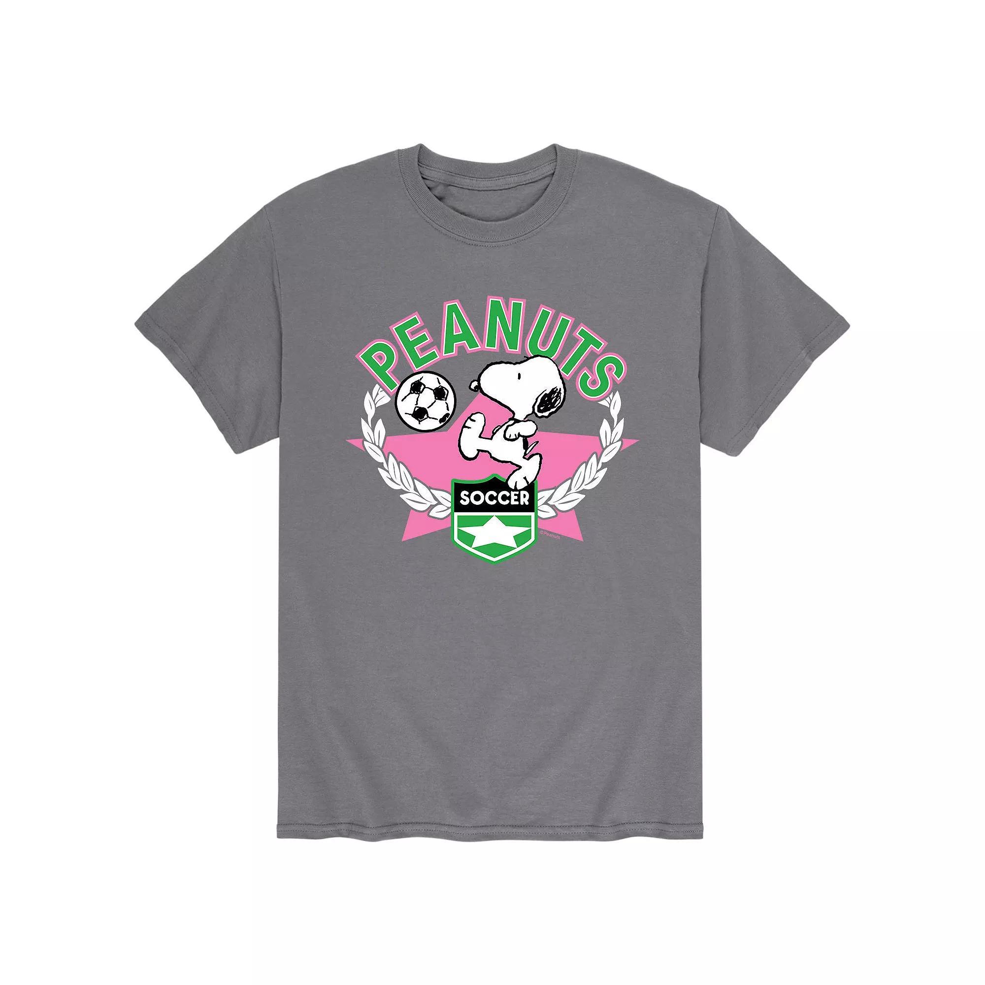 Mens Peanuts Soccer Tee Grey Product Image