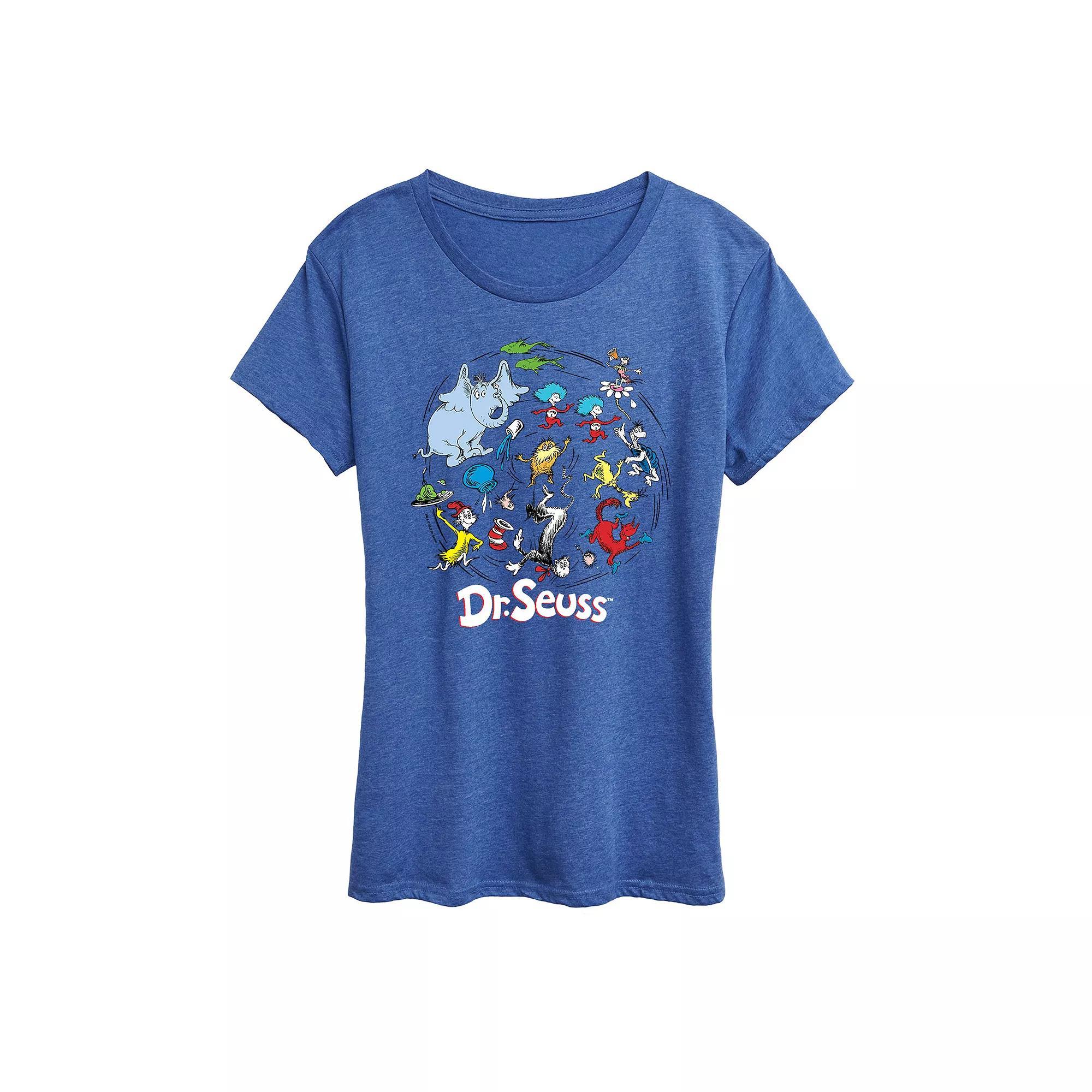 Women's Dr. Seuss Pattern Graphic Tee, Girl's, Size: Small, Grey Gray Product Image