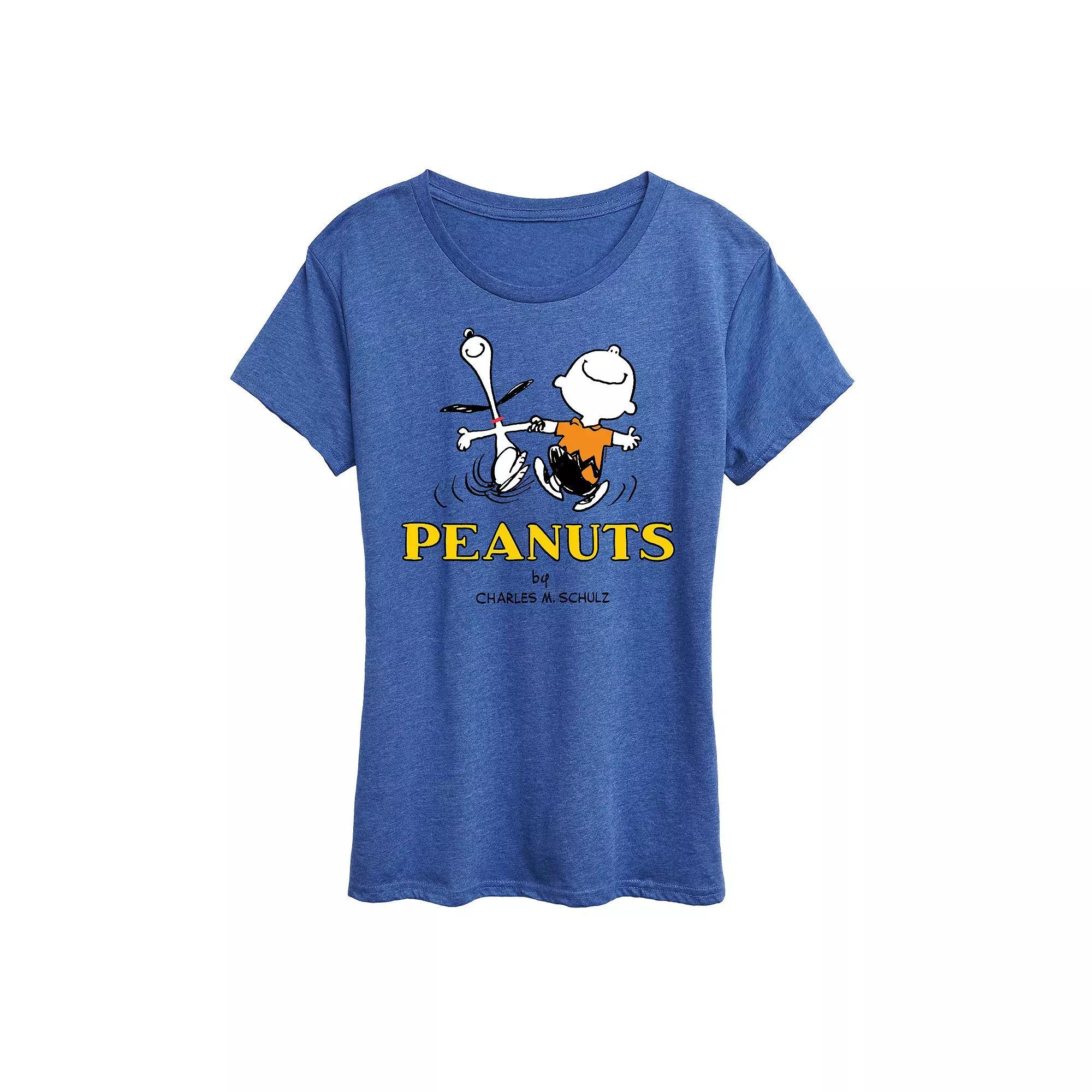 Women's Peanuts Charlie Snoopy Logo Graphic Tee, Girl's, Size: Small, Grey Green Product Image