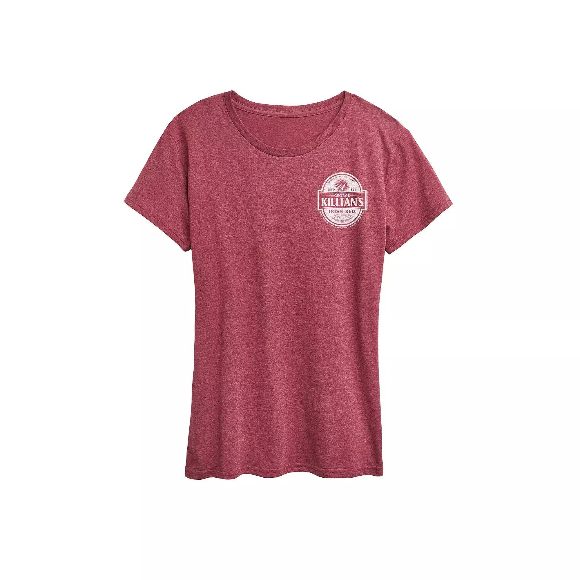Womens Killians Label Graphic Tee Grey Dark Red Product Image