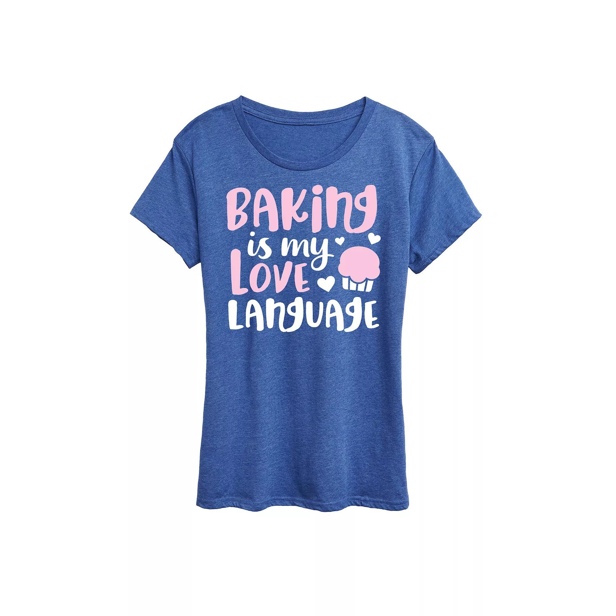 Women's Baking Is My Love Language Graphic Tee, Size: Medium, Grey Green Product Image