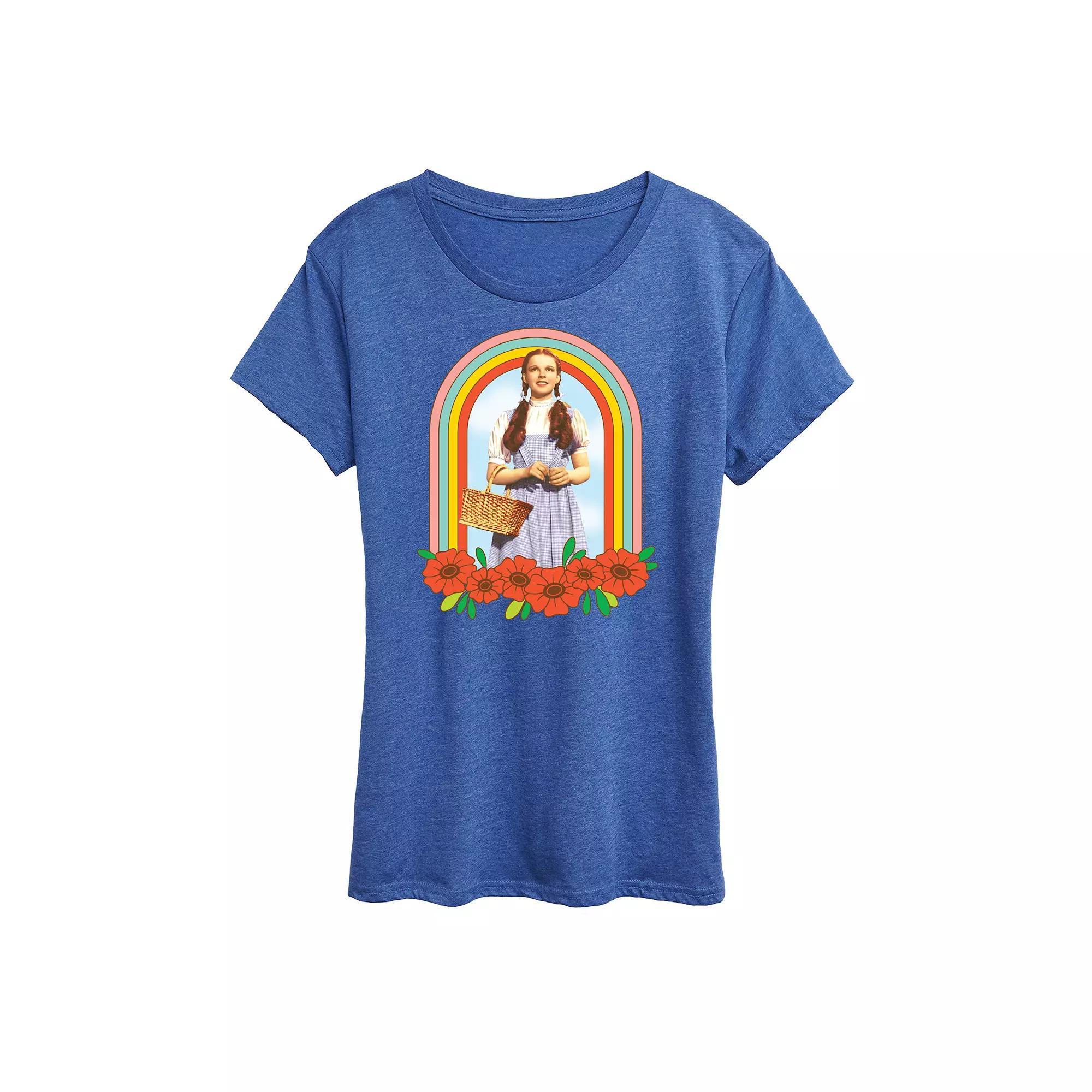 Womens Wizard of Oz Dorothy Rainbow Graphic Tee, Girls Grey Gray Product Image