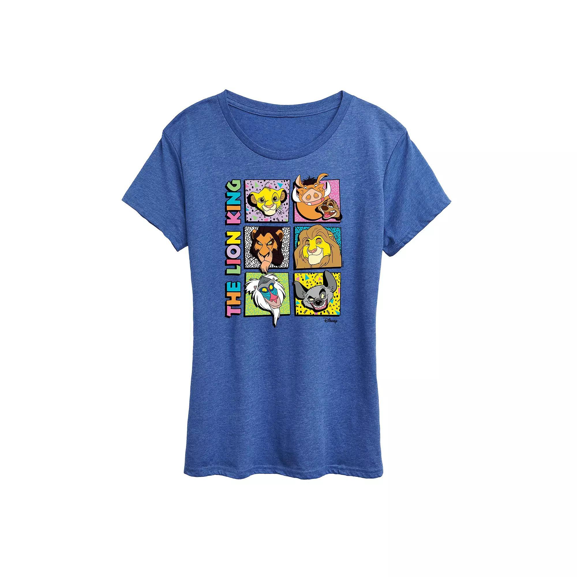 Disneys Lion King Womens Grid Graphic Tee Grey Gray Product Image
