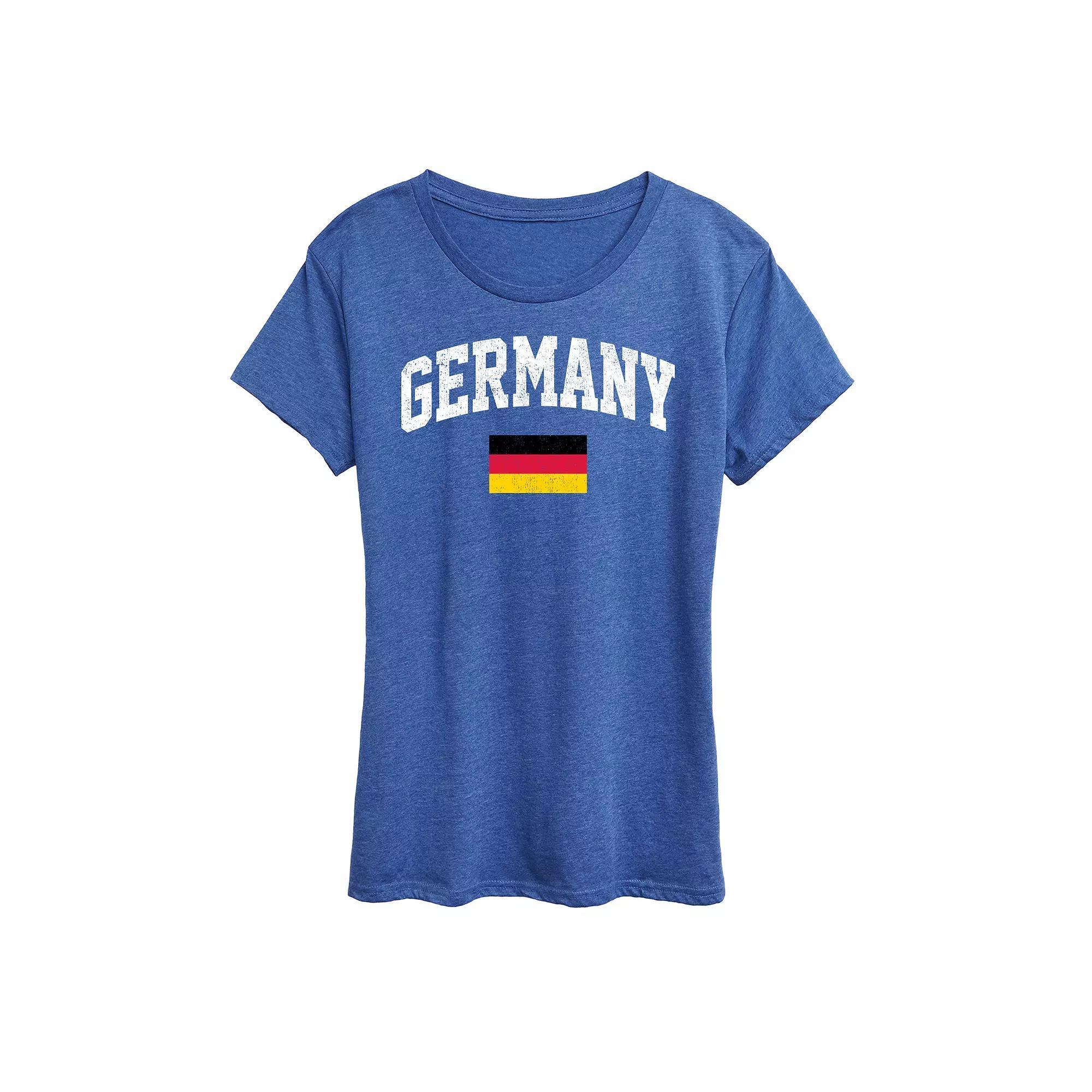 Womens Germany Flag Graphic Tee Grey Blue Product Image